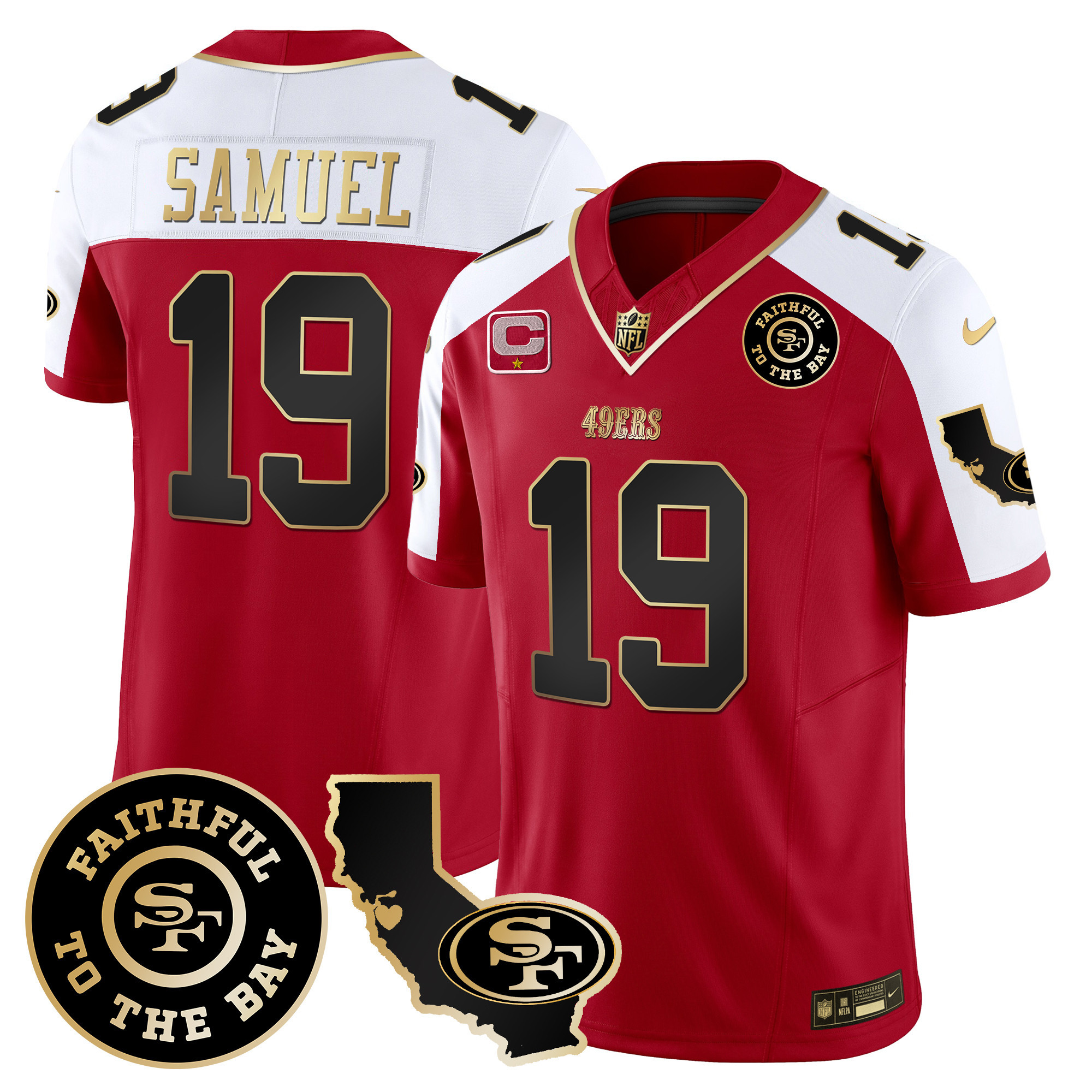 Men's Deebo Samuel San Francisco 49ers Faithful & California Patch Vapor Alternate Jersey - All Stitched