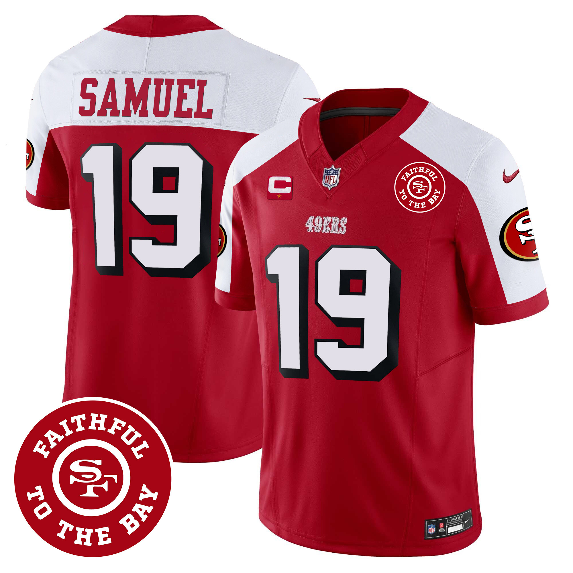 Men's Deebo Samuel San Francisco 49ers Faithful To The Bay Patch Vapor Alternate Jersey V2 - All Stitched
