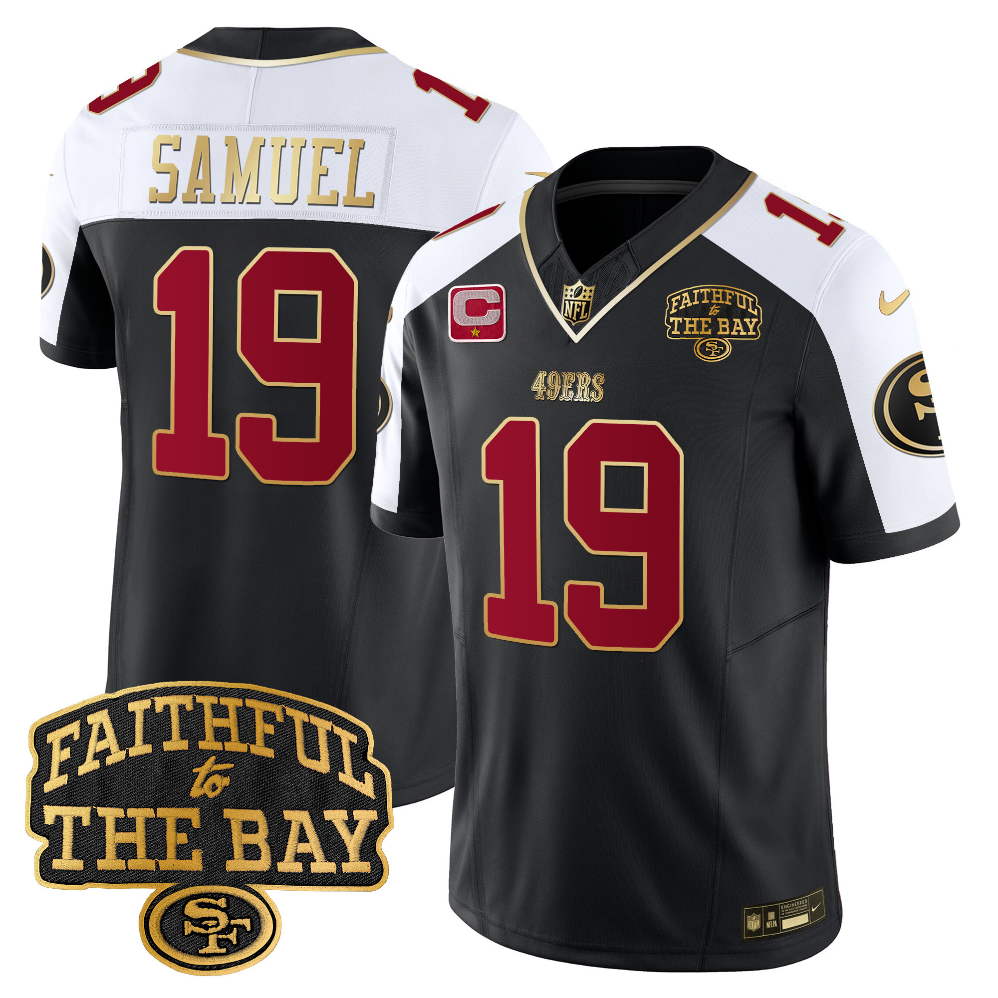 Men's Deebo Samuel San Francisco 49ers Faithful To The Bay Patch Vapor Limited Black Alternate Jersey V8 - All Stitched