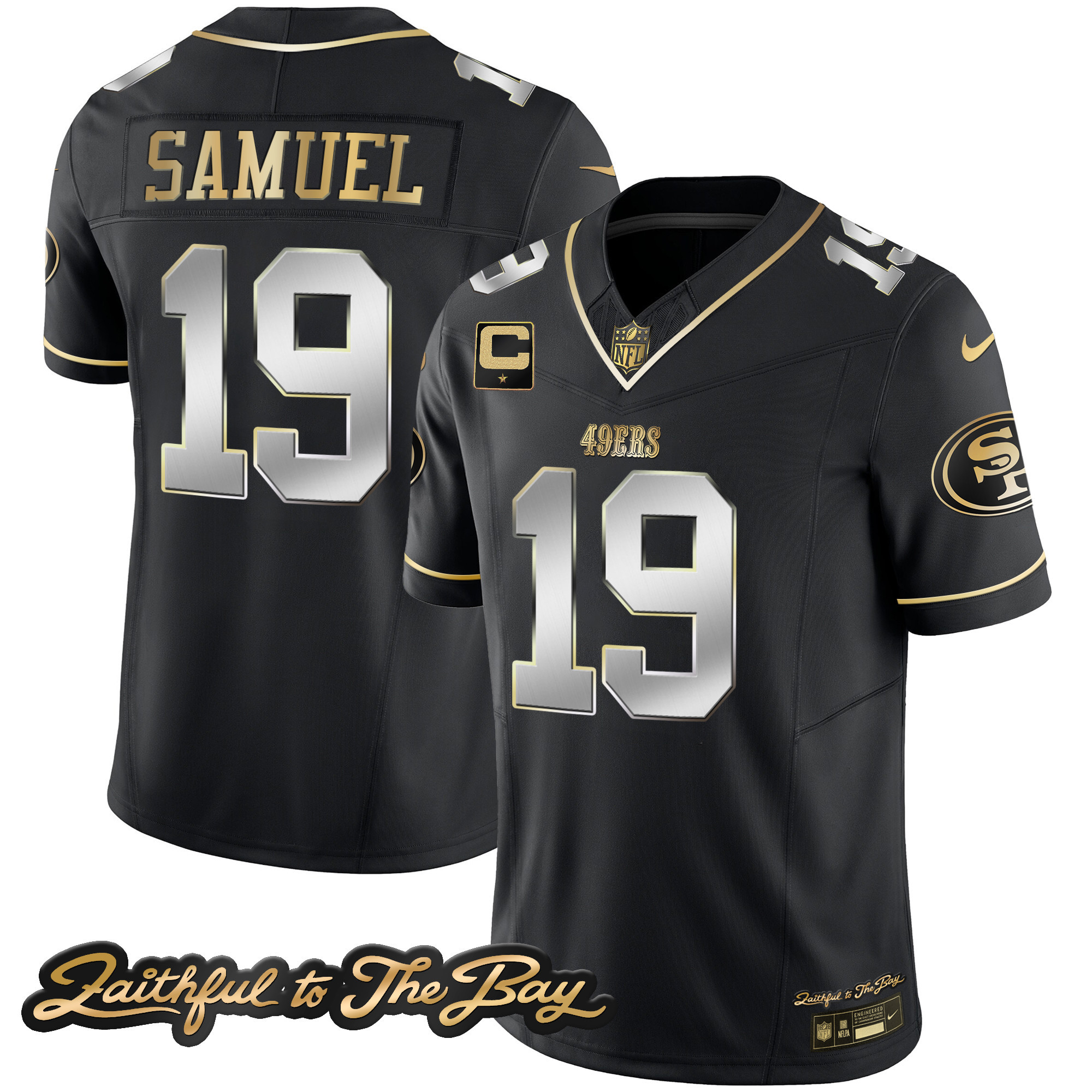Men's Deebo Samuel San Francisco 49ers Faithful To The Bay Patch Vapor Limited Black Limited Jersey V3 - All Stitched