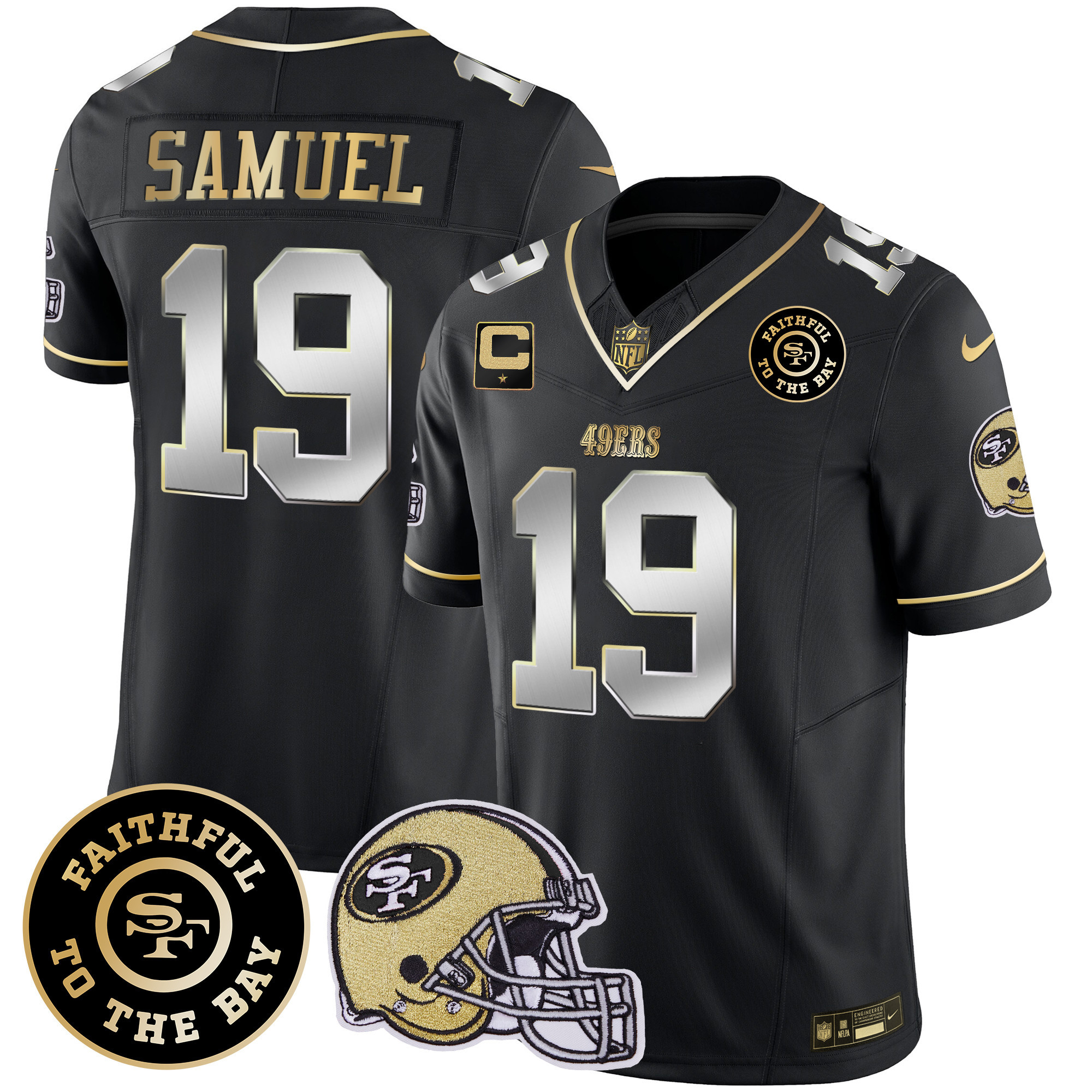 Men's Deebo Samuel San Francisco 49ers Faithful To The Bay Patch Vapor Limited Black Limited Jersey V5 - All Stitched