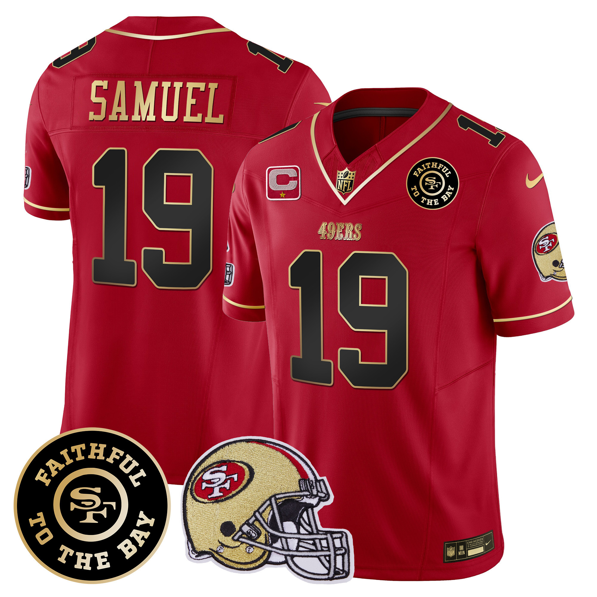 Men's Deebo Samuel San Francisco 49ers Faithful To The Bay Patch Vapor Limited Scarlet Limited Jersey V5 - All Stitched