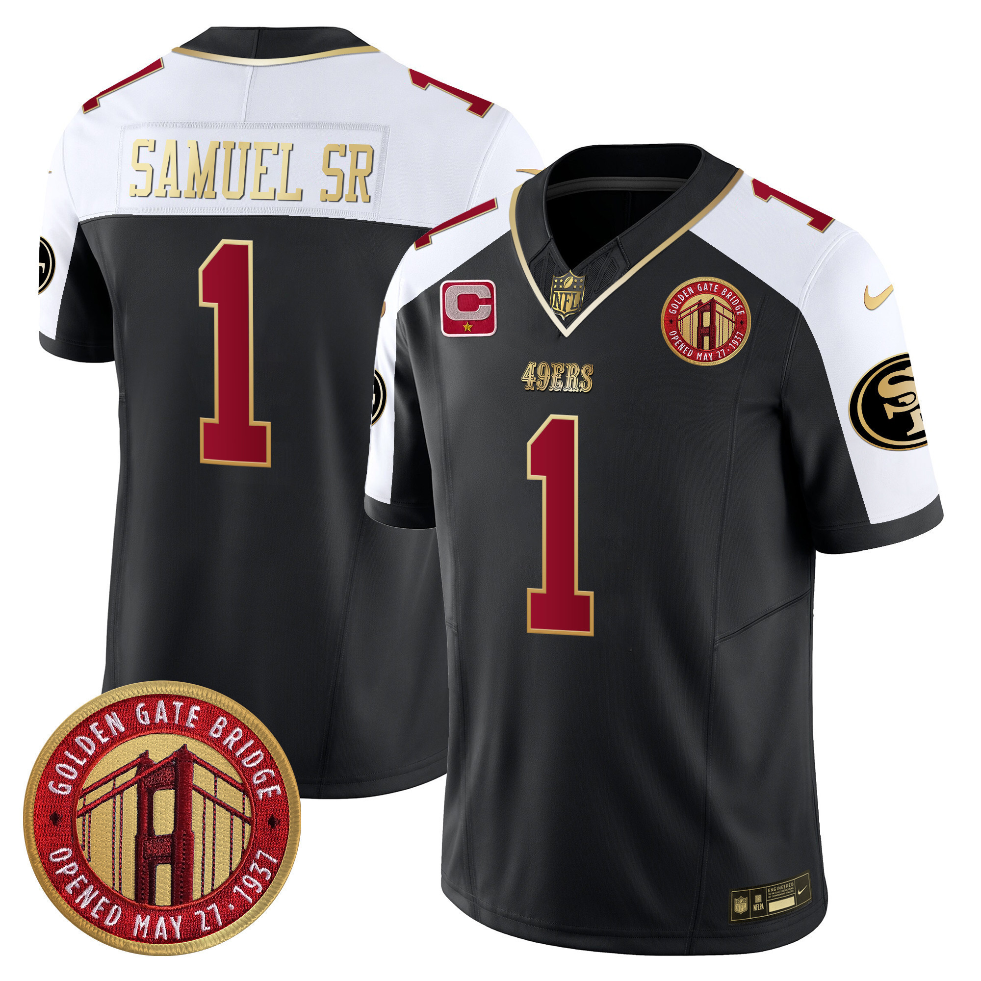 Men's Deebo Samuel San Francisco 49ers Golden Gate Bridge Patch Vapor Limited Black Alternate Jersey - All Stitched