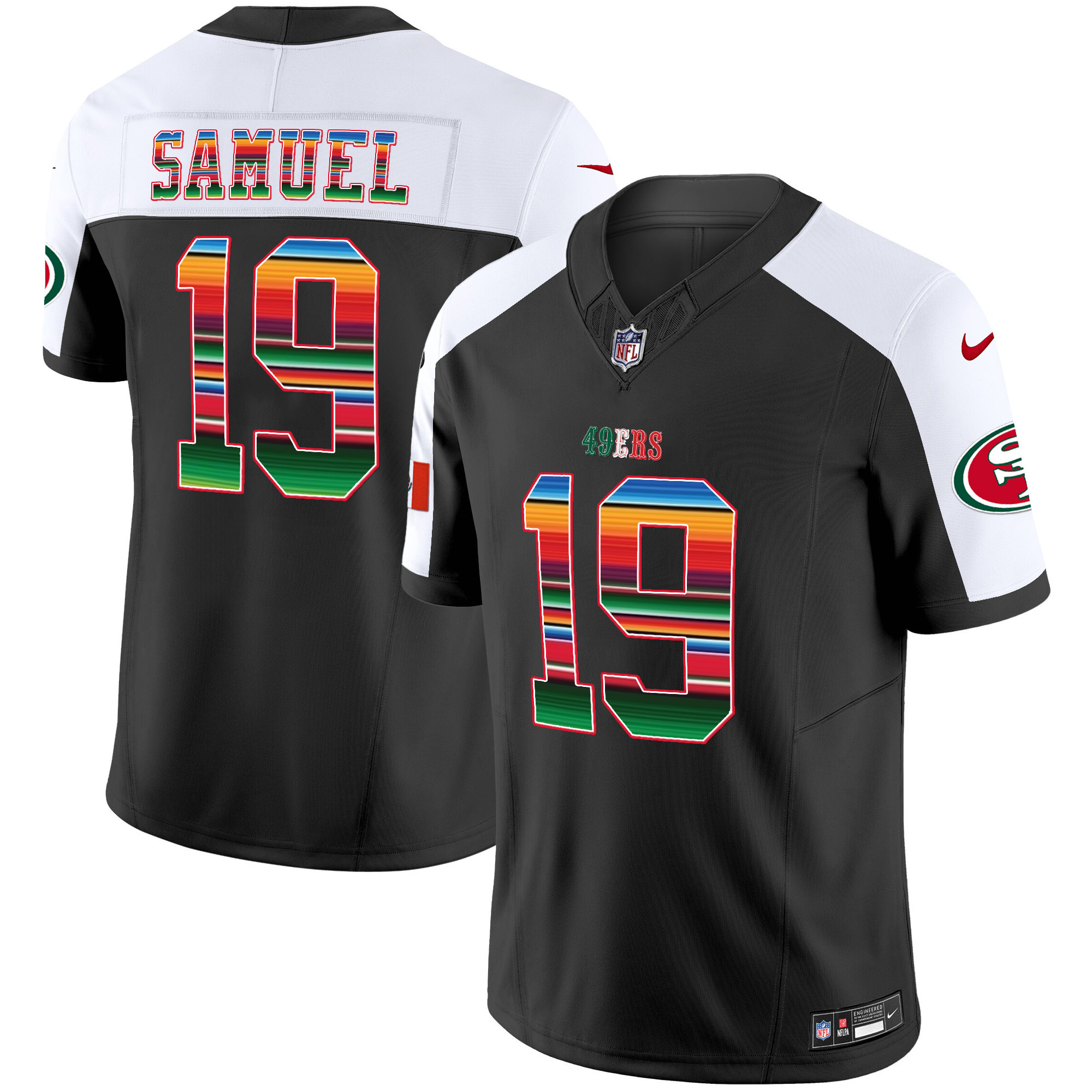 Men's Deebo Samuel San Francisco 49ers Mexico Vapor Black Alternate Jersey V3 - All Stitched