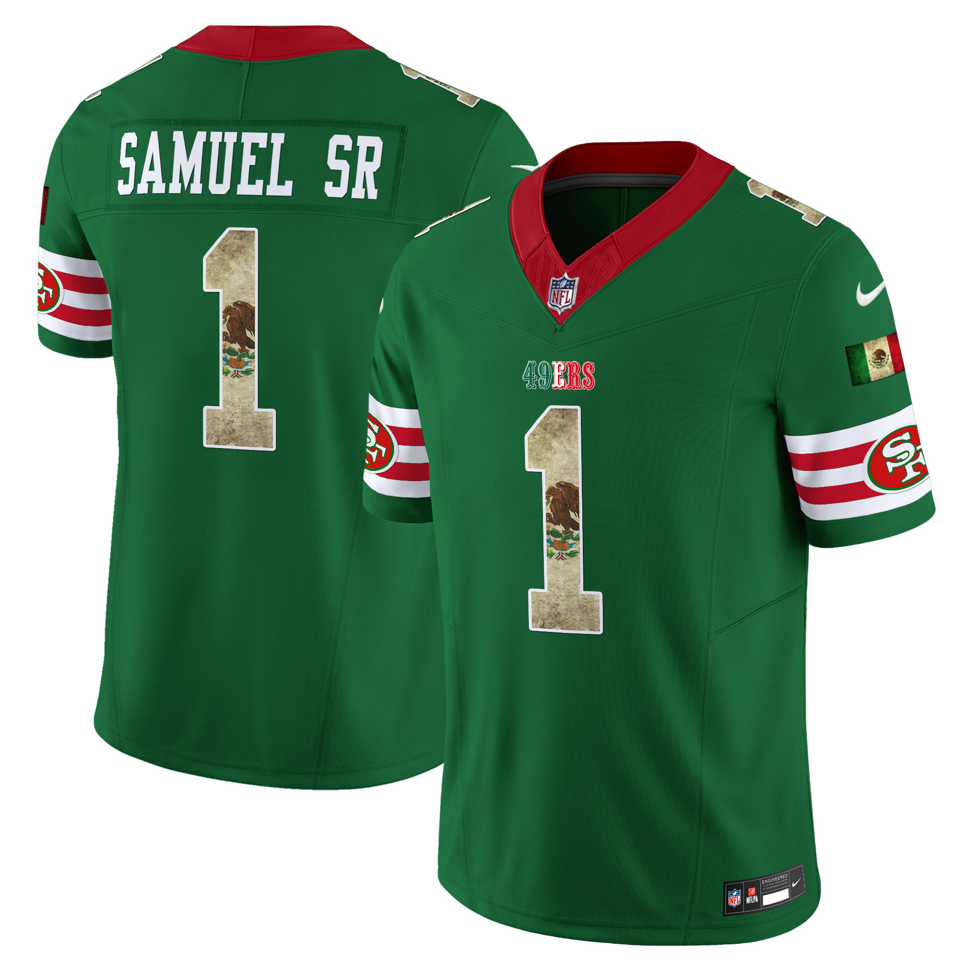 Men's Deebo Samuel San Francisco 49ers Mexico Vapor Limited Green Jersey - All Stitched