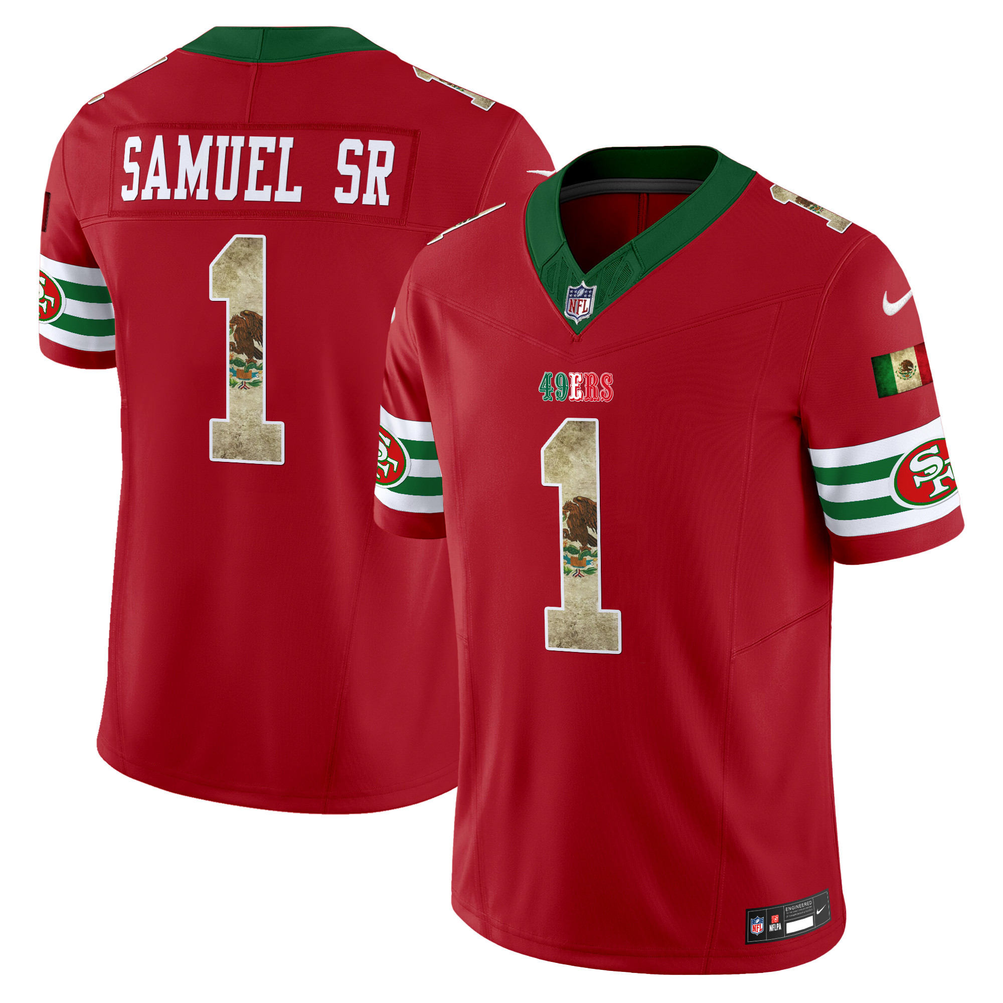 Men's Deebo Samuel San Francisco 49ers Mexico Vapor Limited Red Jersey - All Stitched
