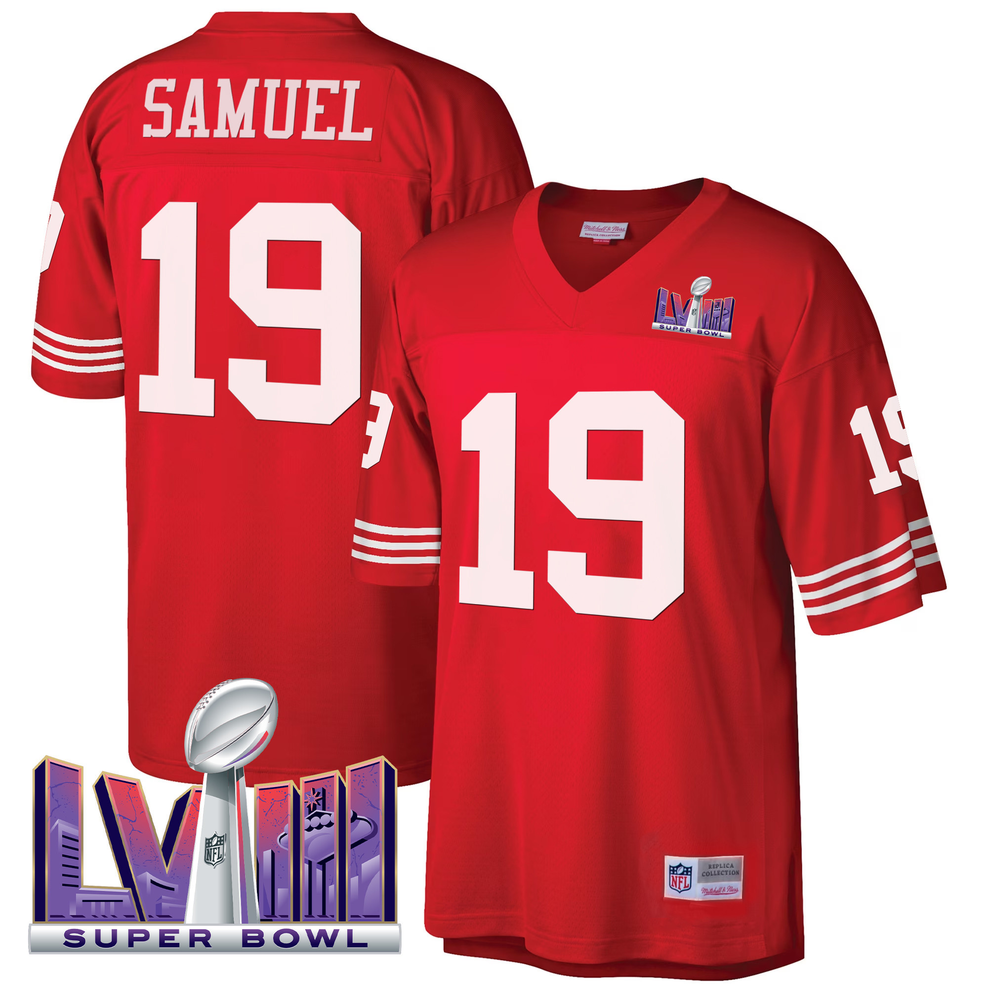 Men's Deebo Samuel San Francisco 49ers Super Bowl LVIII 1990 Big & Tall Red Jersey - All Stitched