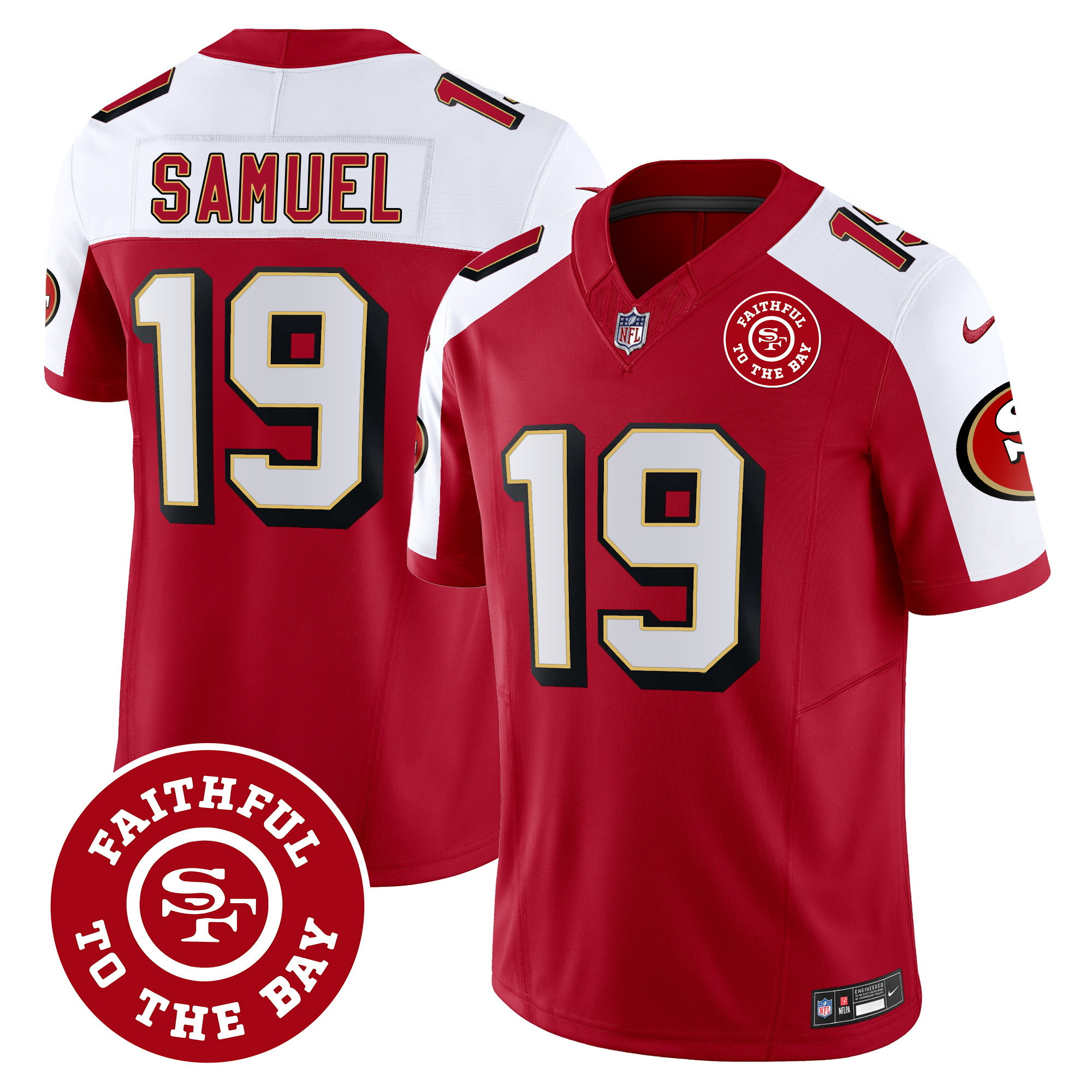Men's Deebo Samuel San Francisco 49ers Throwback Faithful To The Bay Patch Vapor Limited Alternate Jersey - All Stitched