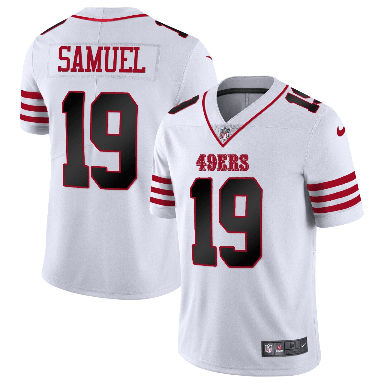 Men's Deebo Samuel San Francisco 49ers White Red Trim Jersey - All Stitched