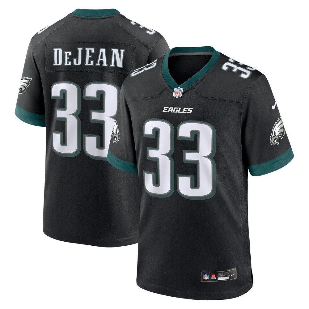Men's DeJean Cooper DeJean #33 Philadelphia Eagles Black Jersey - All Stitched