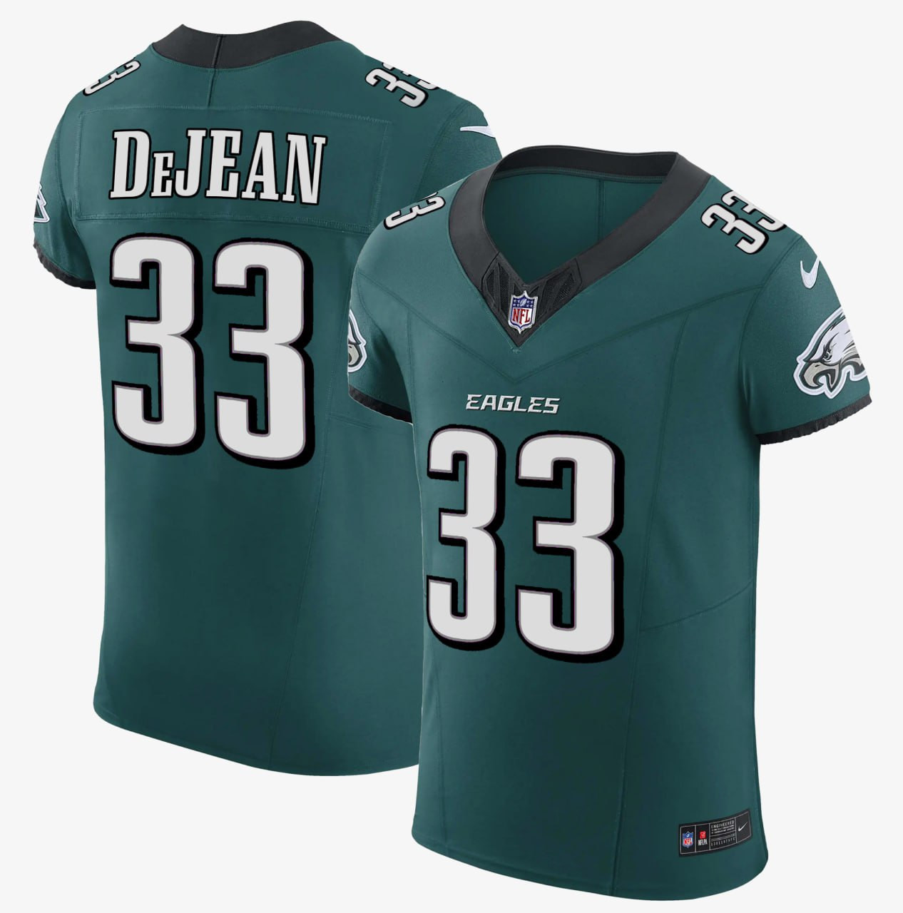 Men's DeJean Cooper DeJean #33 Philadelphia Eagles Midnight Green Elite Jersey - All Stitched