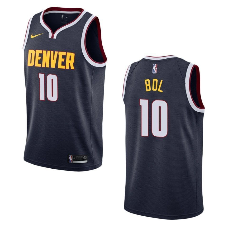 Men’s Denver Nuggets 10 Bol Bol Icon Swingman Jersey – Navy