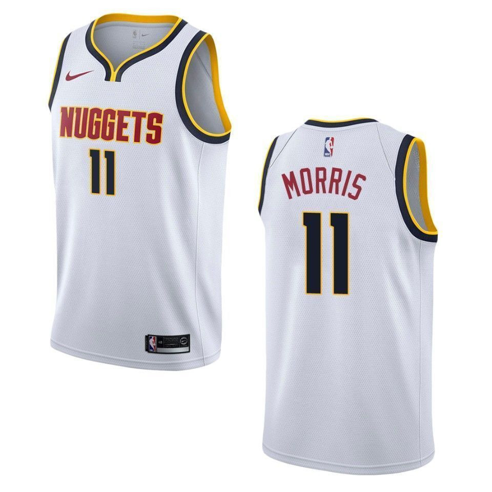 Men’s Denver Nuggets 11 Monte Morris Association Swingman Jersey – Wihte
