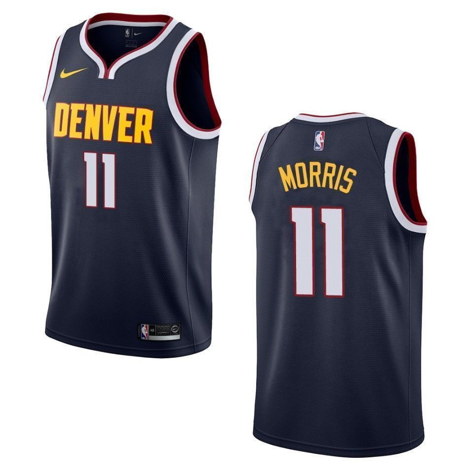 Men’s Denver Nuggets 11 Monte Morris Icon Swingman Jersey – Navy