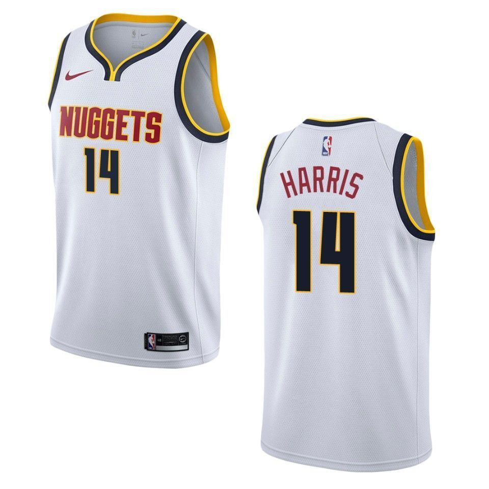 Men’s Denver Nuggets 14 Gary Harris Association Swingman Jersey – Wihte