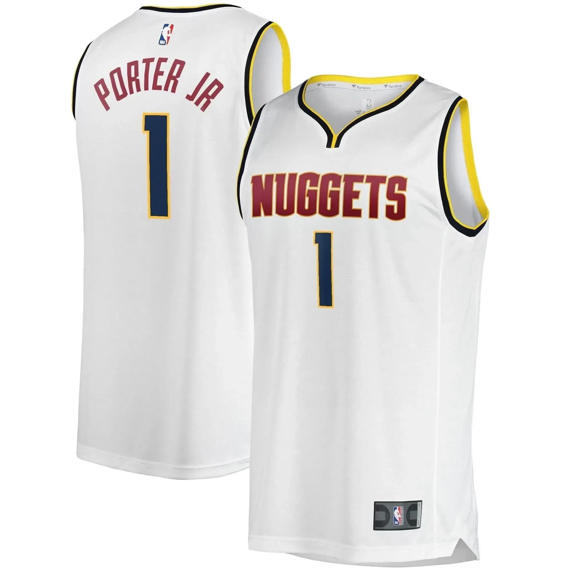 Men’s Denver Nuggets 1 Michael Porter Jr. Association Swingman Jersey – Wihte
