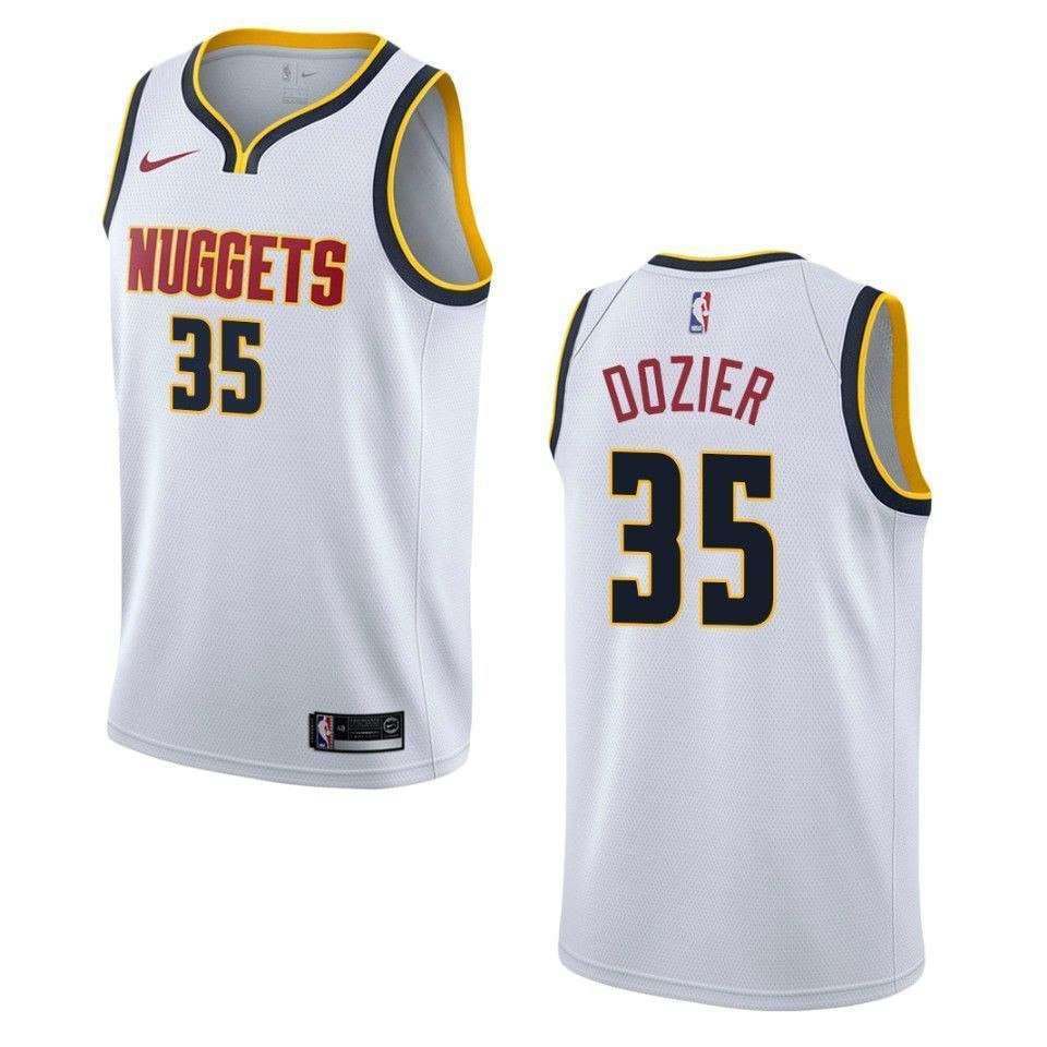 Men’s Denver Nuggets 35 P.j. Dozier Association Swingman Jersey – White