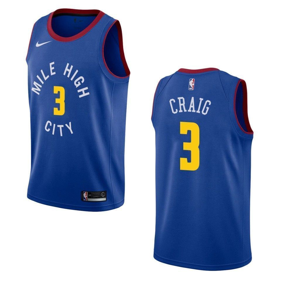 Men’s Denver Nuggets 3 Torrey Craig Statement Swingman Jersey – Blue