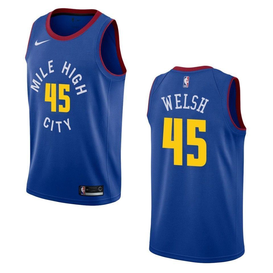 Men’s Denver Nuggets 45 Thomas Welsh Statement Swingman Jersey – Blue