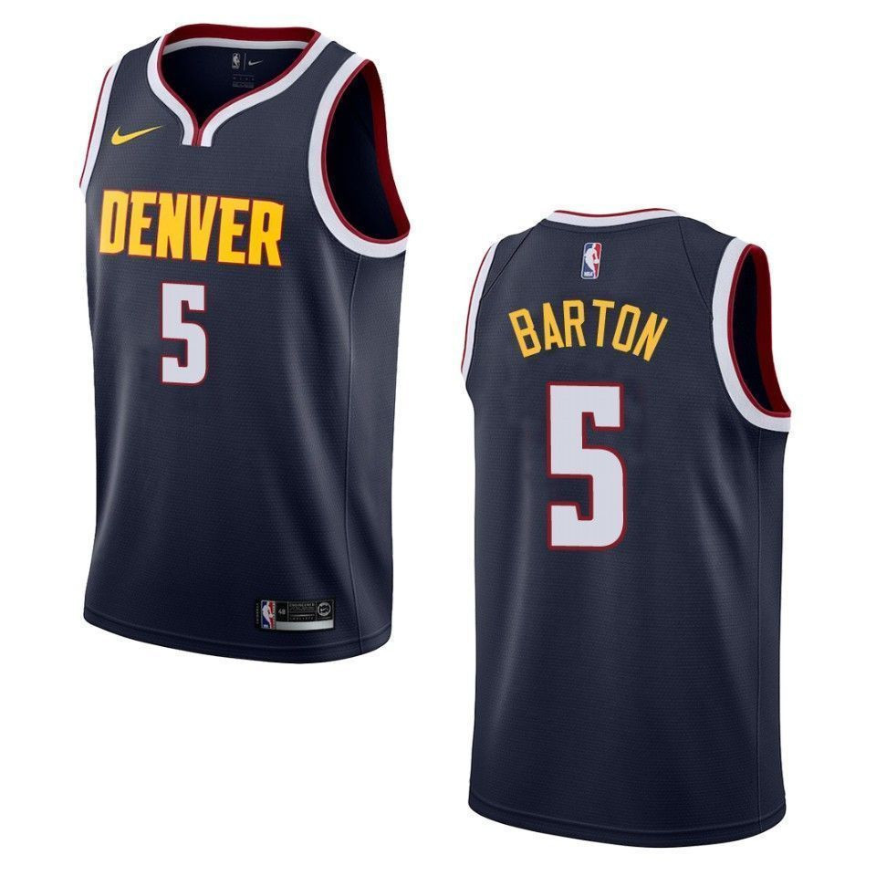 Men’s Denver Nuggets 5 Will Barton Icon Swingman Jersey – Navy