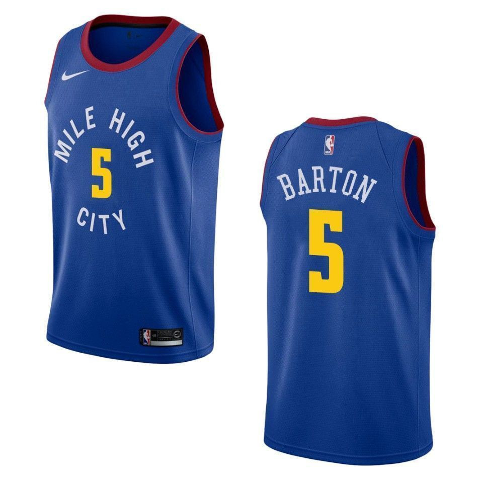 Men’s Denver Nuggets 5 Will Barton Statement Swingman Jersey – Blue