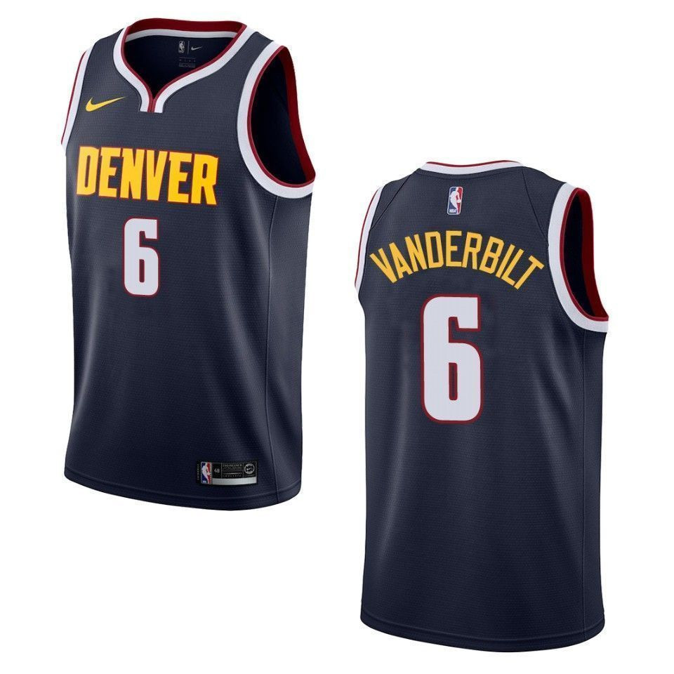 Men’s Denver Nuggets 6 Jarred Vanderbilt Icon Swingman Jersey – Navy