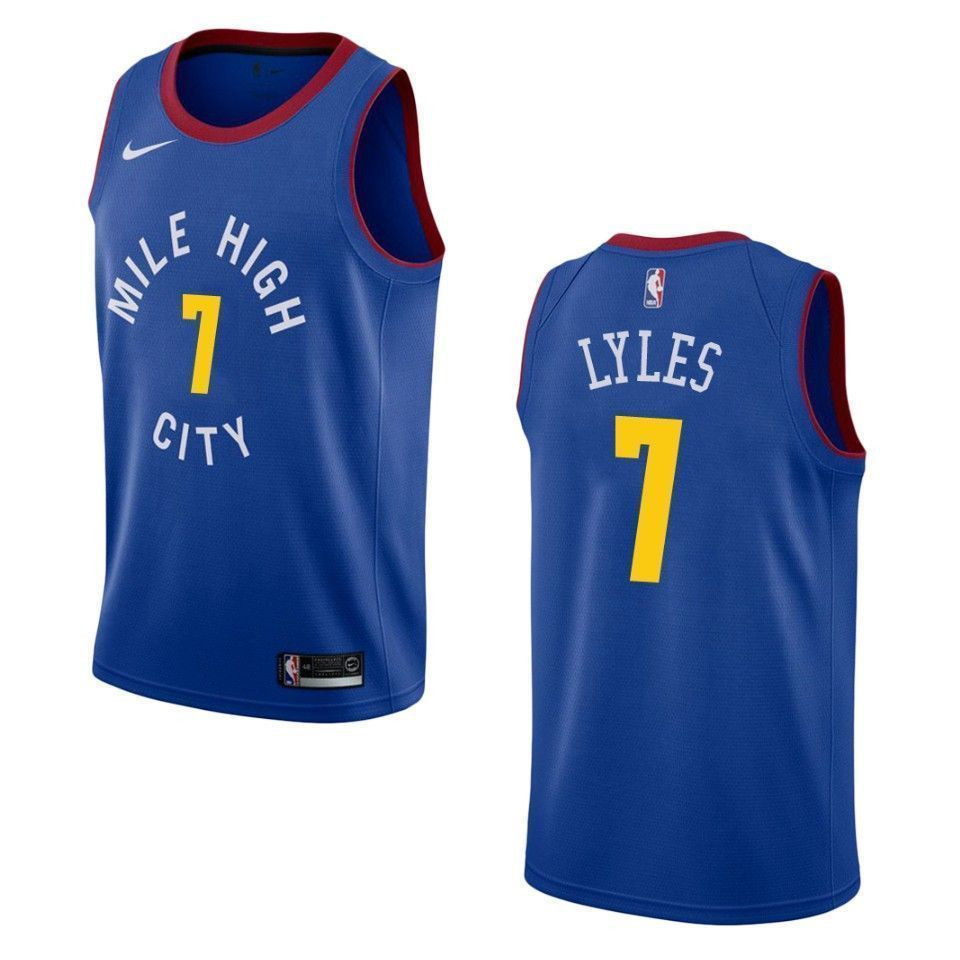 Men’s Denver Nuggets 7 Trey Lyles Statement Swingman Jersey – Blue