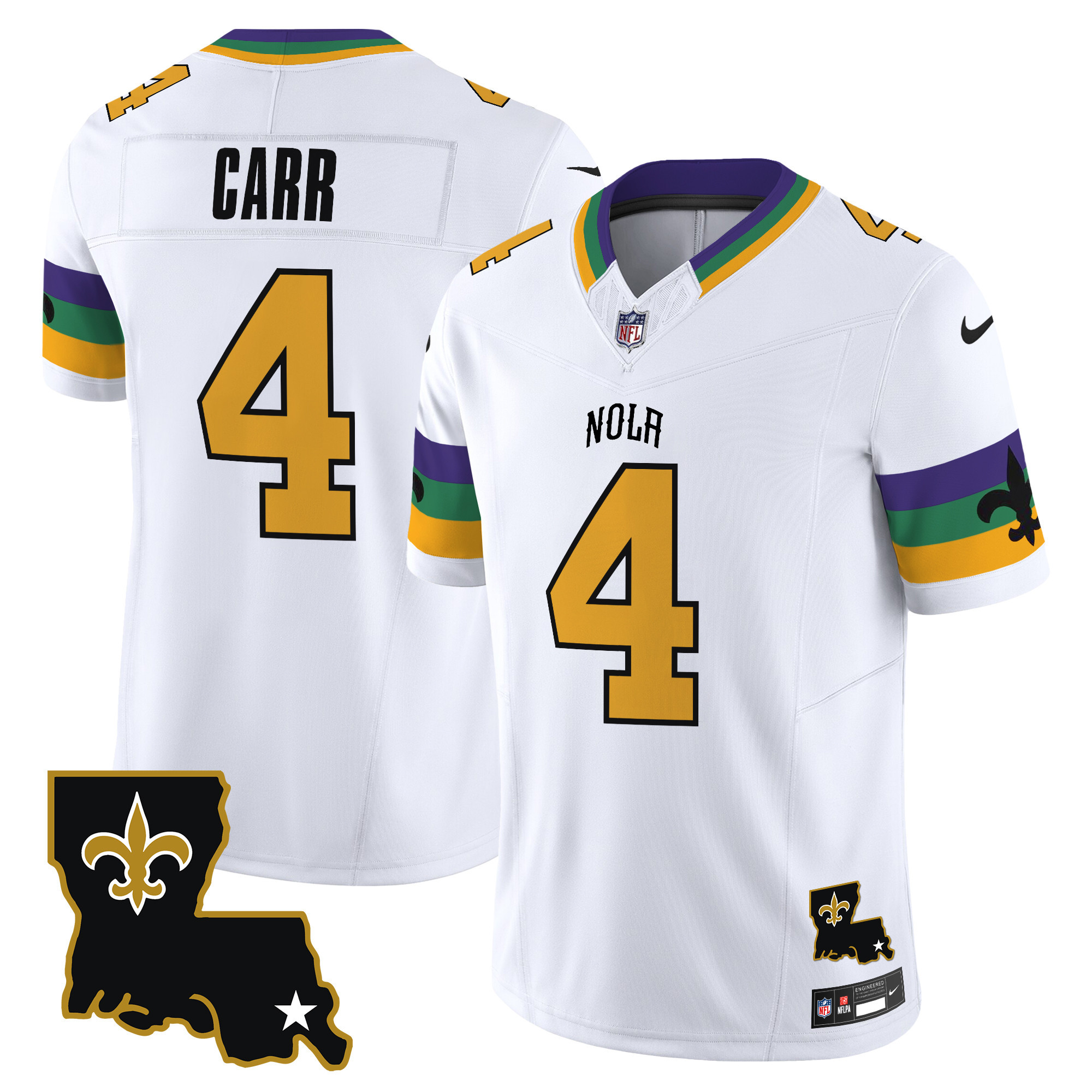 Men's Derek Carr New Orleans Saints 2024 New Orleans City Vapor Limited White Jersey - All Stitched