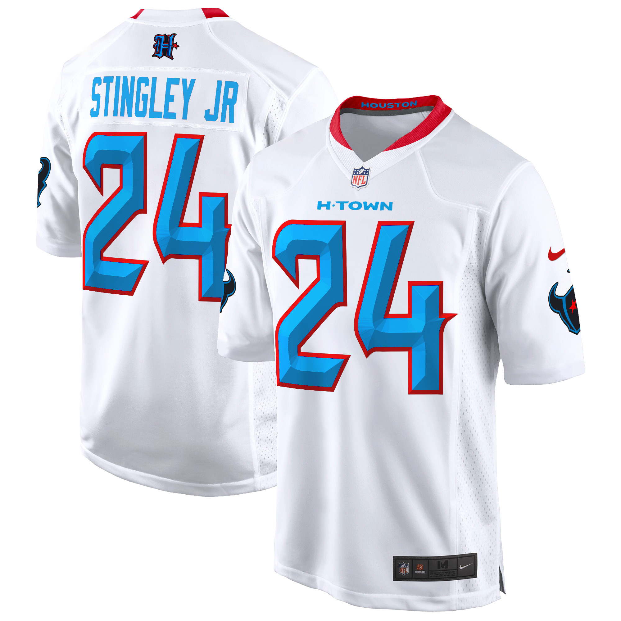 Men's Derek Stingley Jr. Houston Texans 2024 Game White Jersey - All Stitched