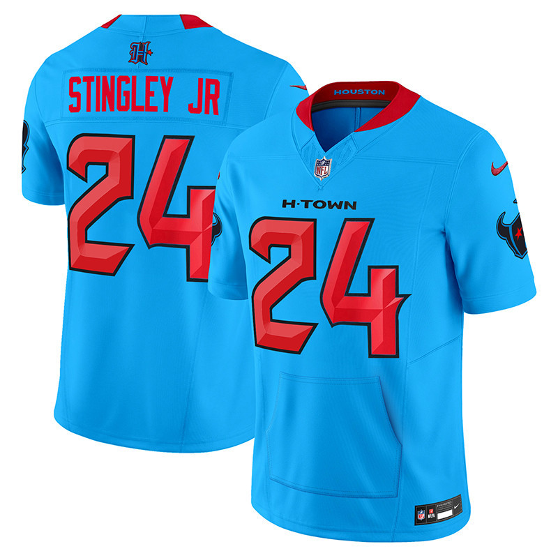 Men's Derek Stingley Jr. Houston Texans 2024 Vapor Hand Warmer Blue Jersey - All Stitched