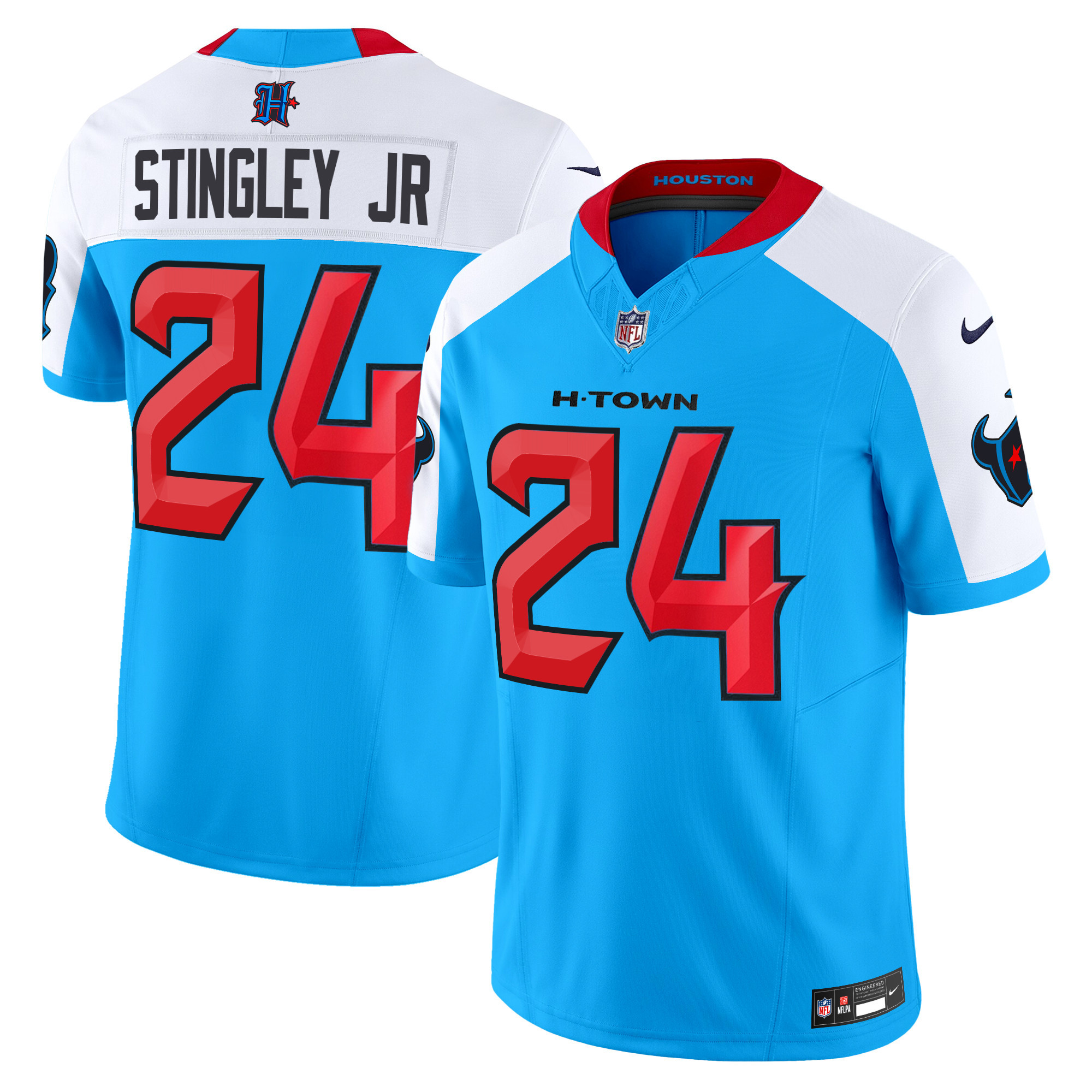 Men's Derek Stingley Jr. Houston Texans 2024 Vapor Limited Blue Blue Alternate Jersey - All Stitched