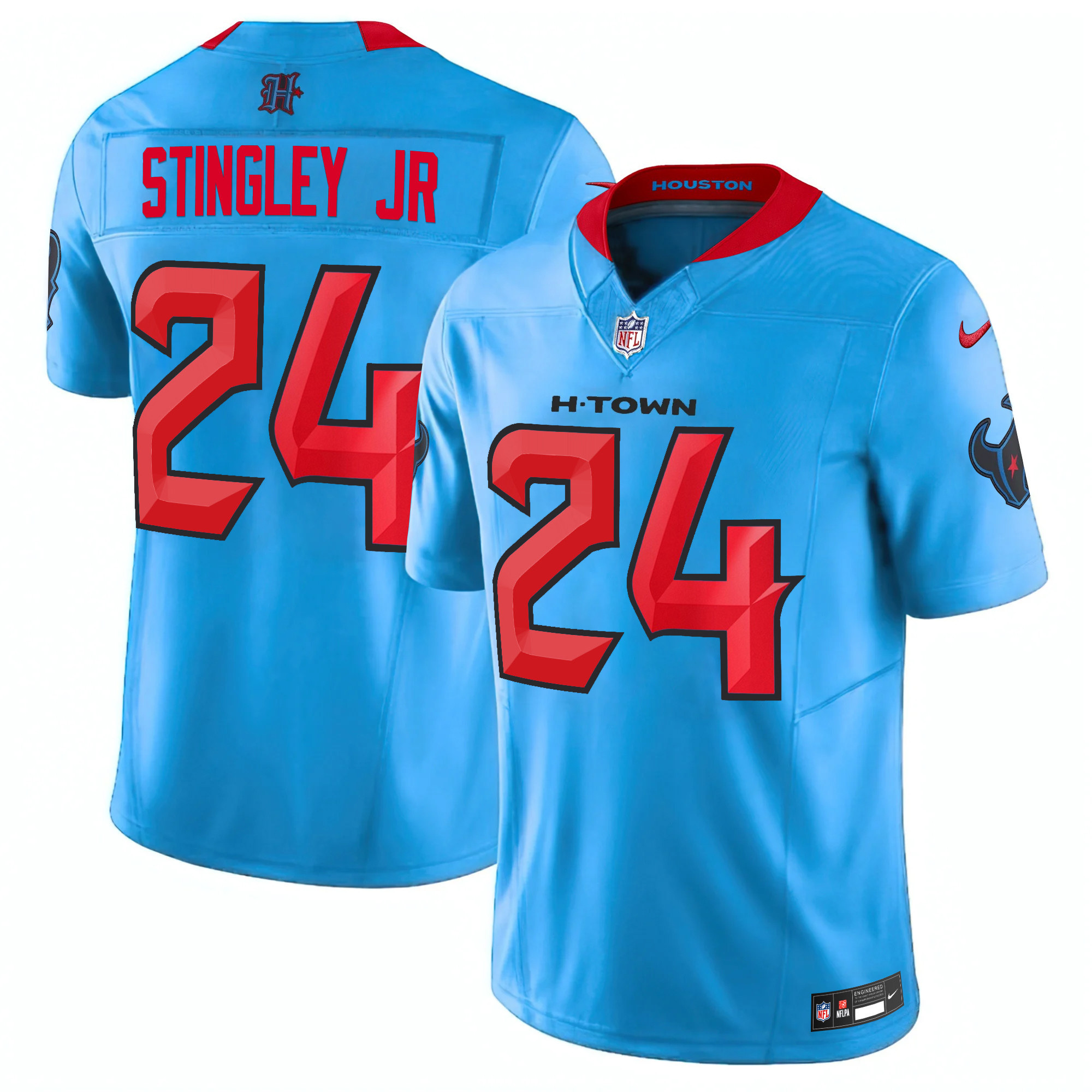 Men's Derek Stingley Jr. Houston Texans 2024 Vapor Limited Blue Blue Jersey - All Stitched
