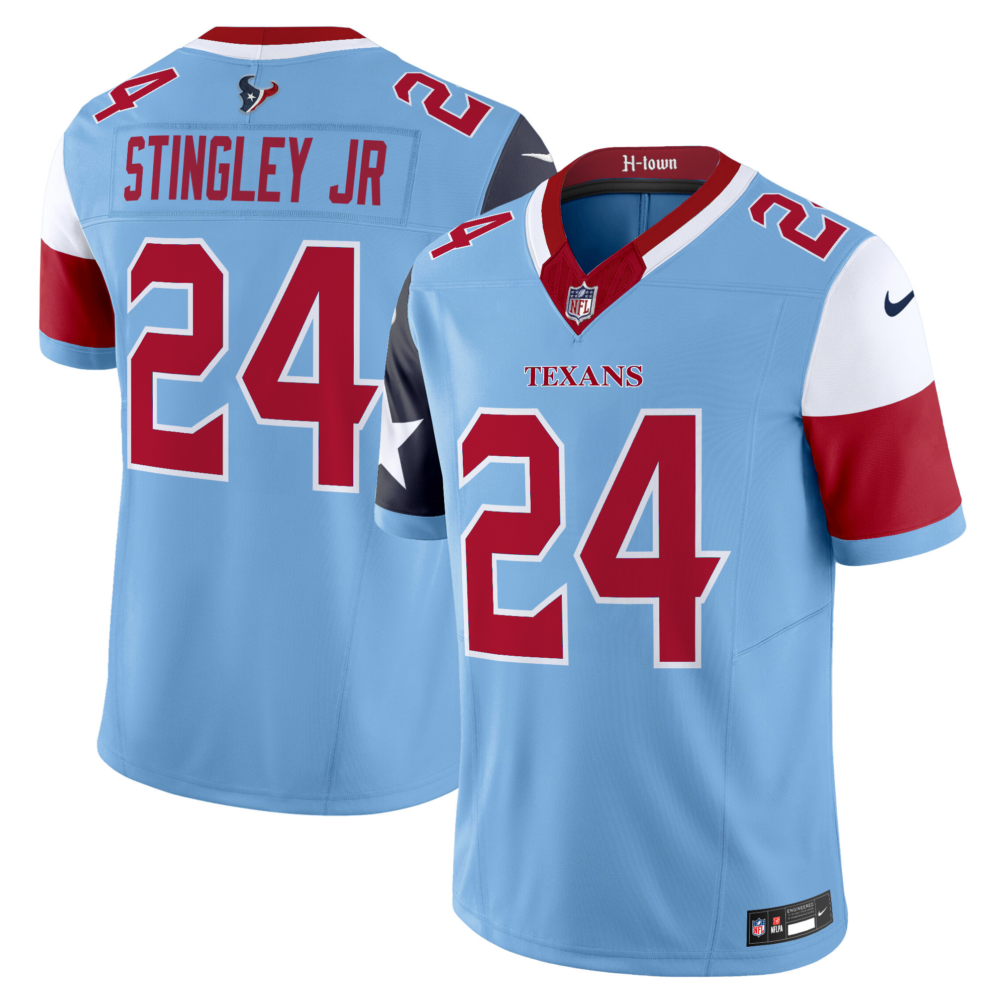 Men's Derek Stingley Jr. Houston Texans 2024 Vapor Limited Blue Jersey - All Stitched