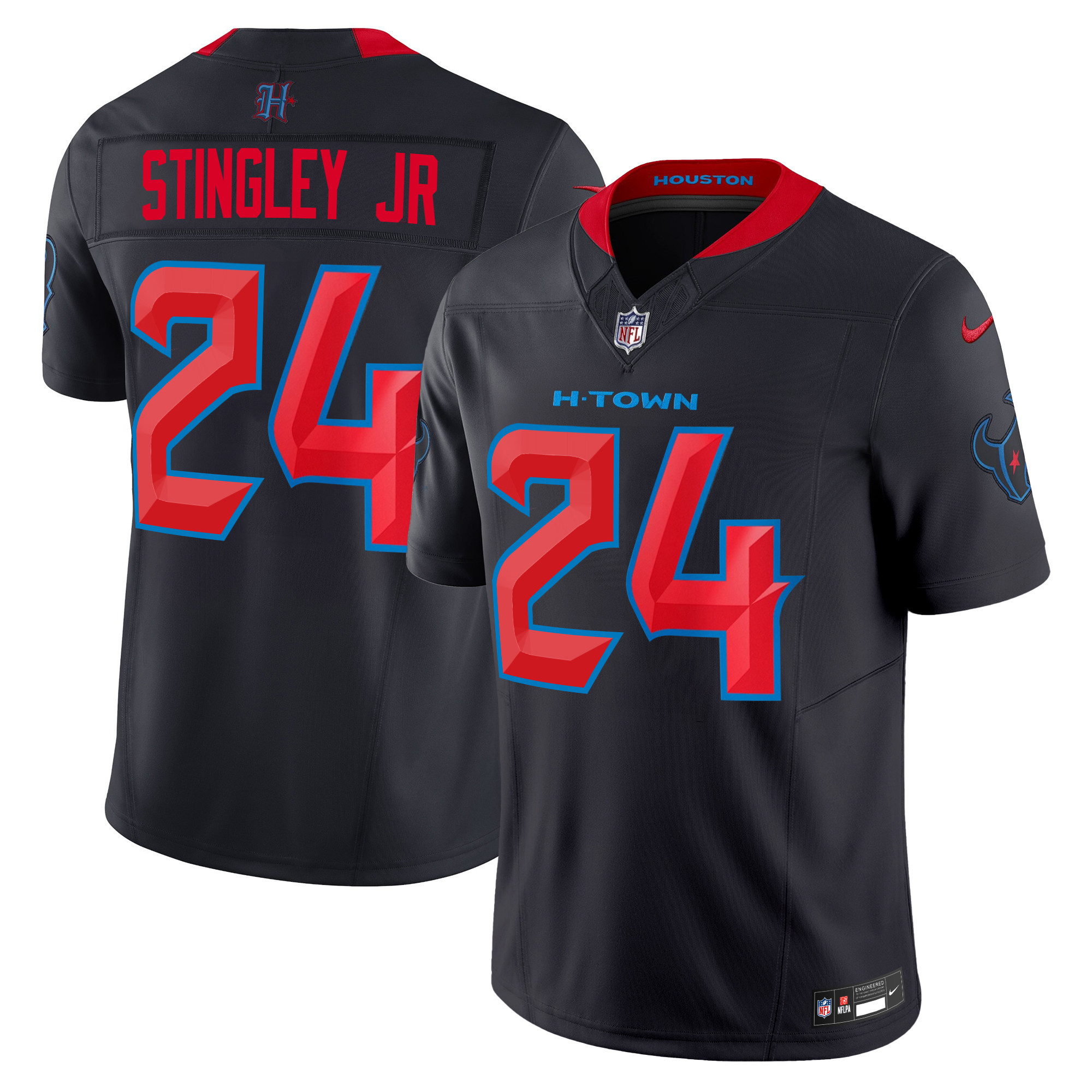 Men's Derek Stingley Jr. Houston Texans 2024 Vapor Limited Blue Navy Limited Jersey - All Stitched
