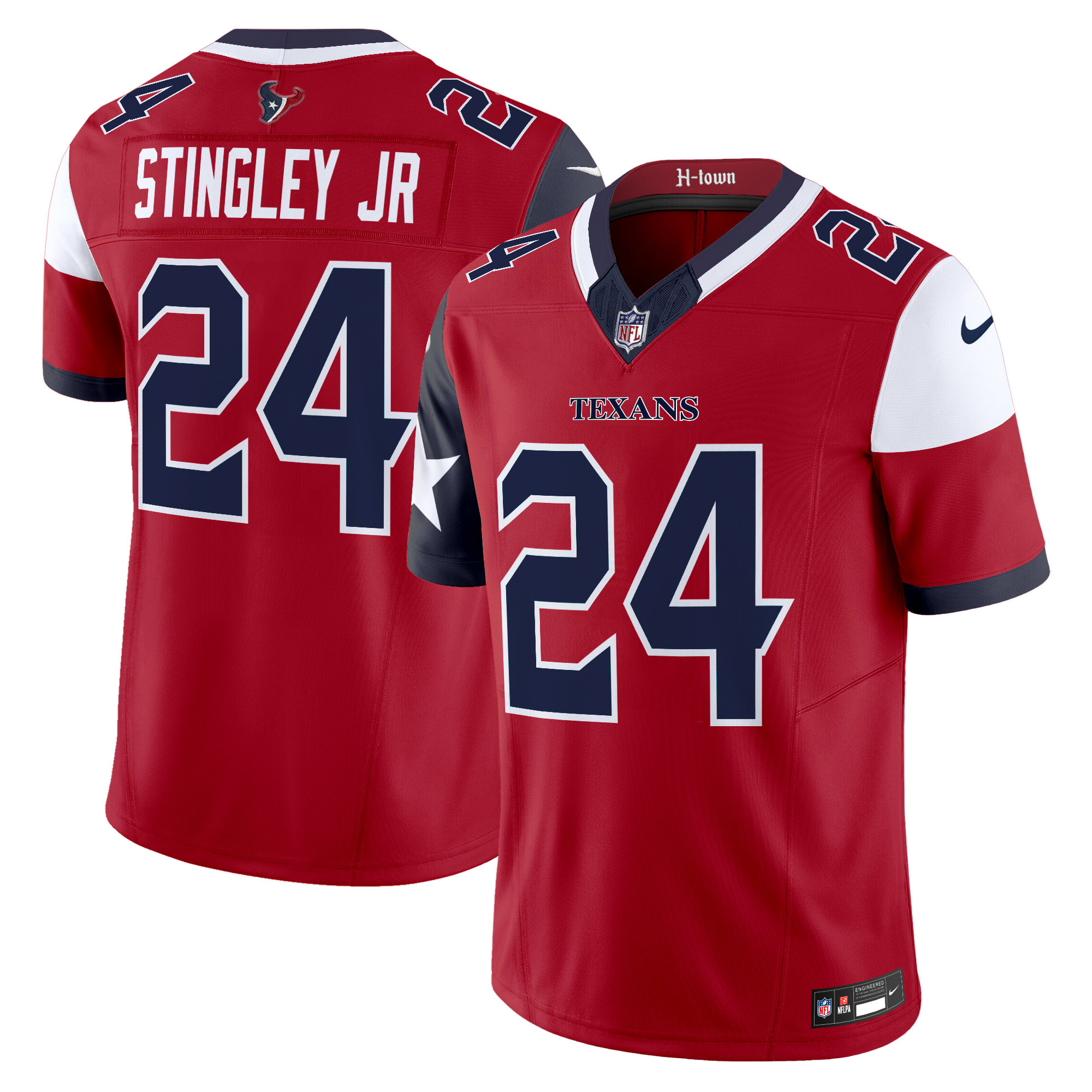 Men's Derek Stingley Jr. Houston Texans 2024 Vapor Limited Red Jersey - All Stitched