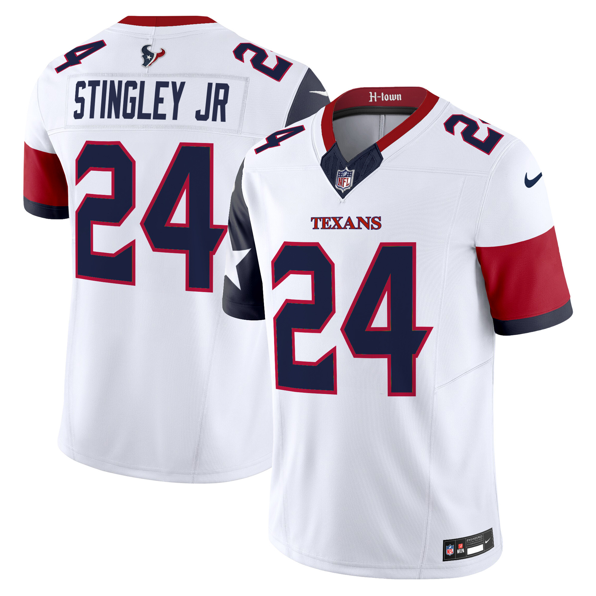 Men's Derek Stingley Jr. Houston Texans 2024 Vapor Limited White Jersey - All Stitched