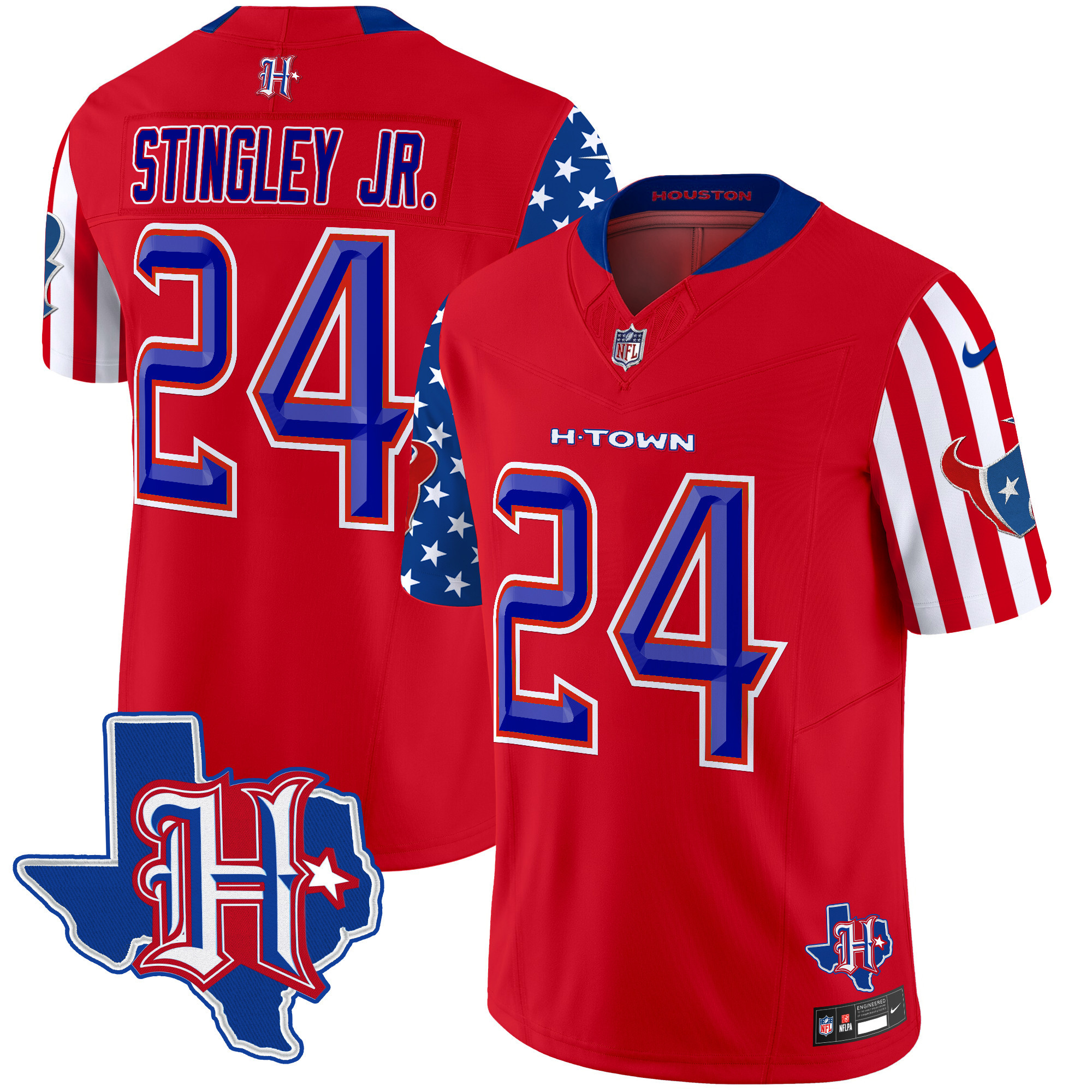 Men's Derek Stingley Jr. Houston Texans American Style Vapor Limited Red Jersey - All Stitched