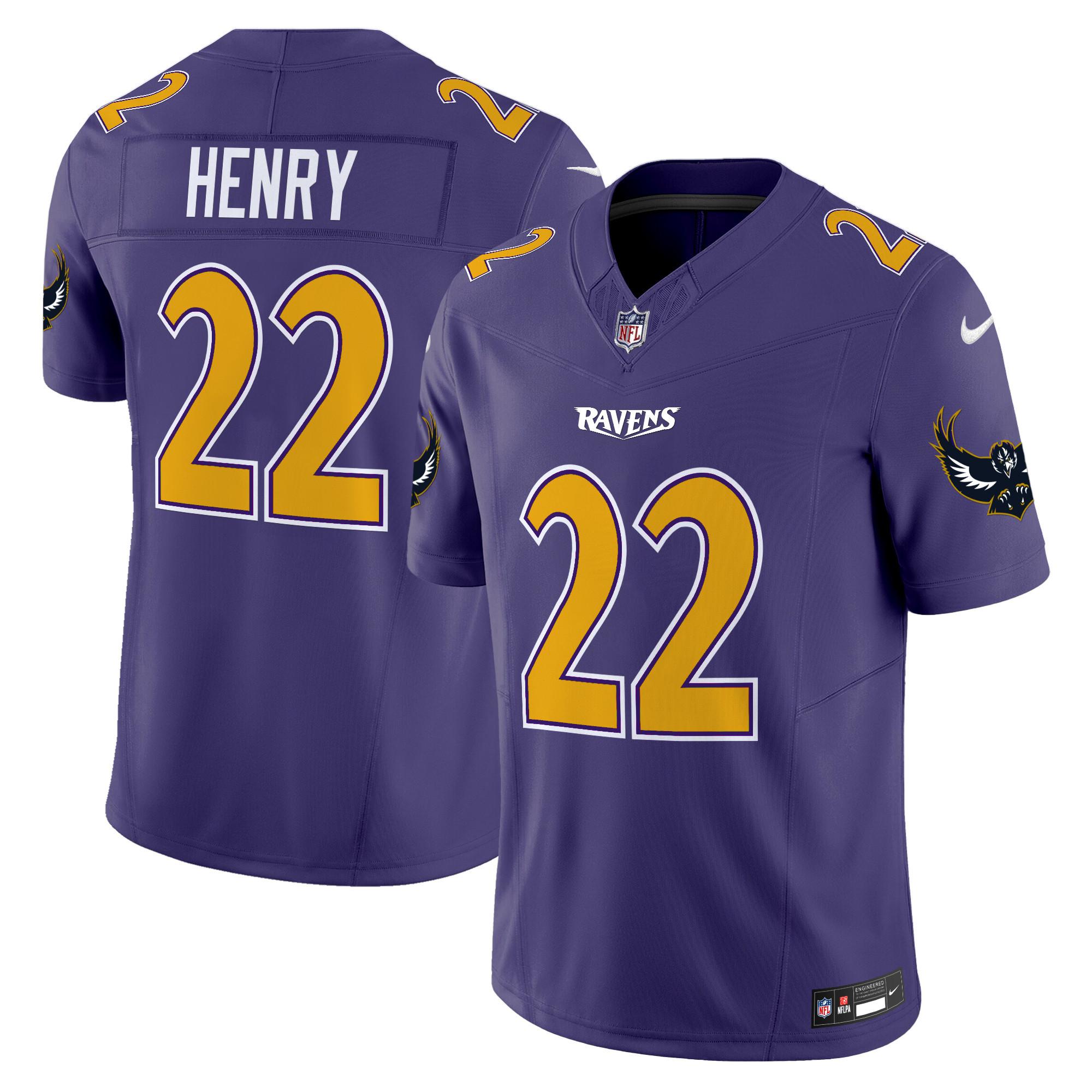 Men's Derrick Henry Baltimore Ravens Special Vapor Limited Purple Jersey - All Stitched