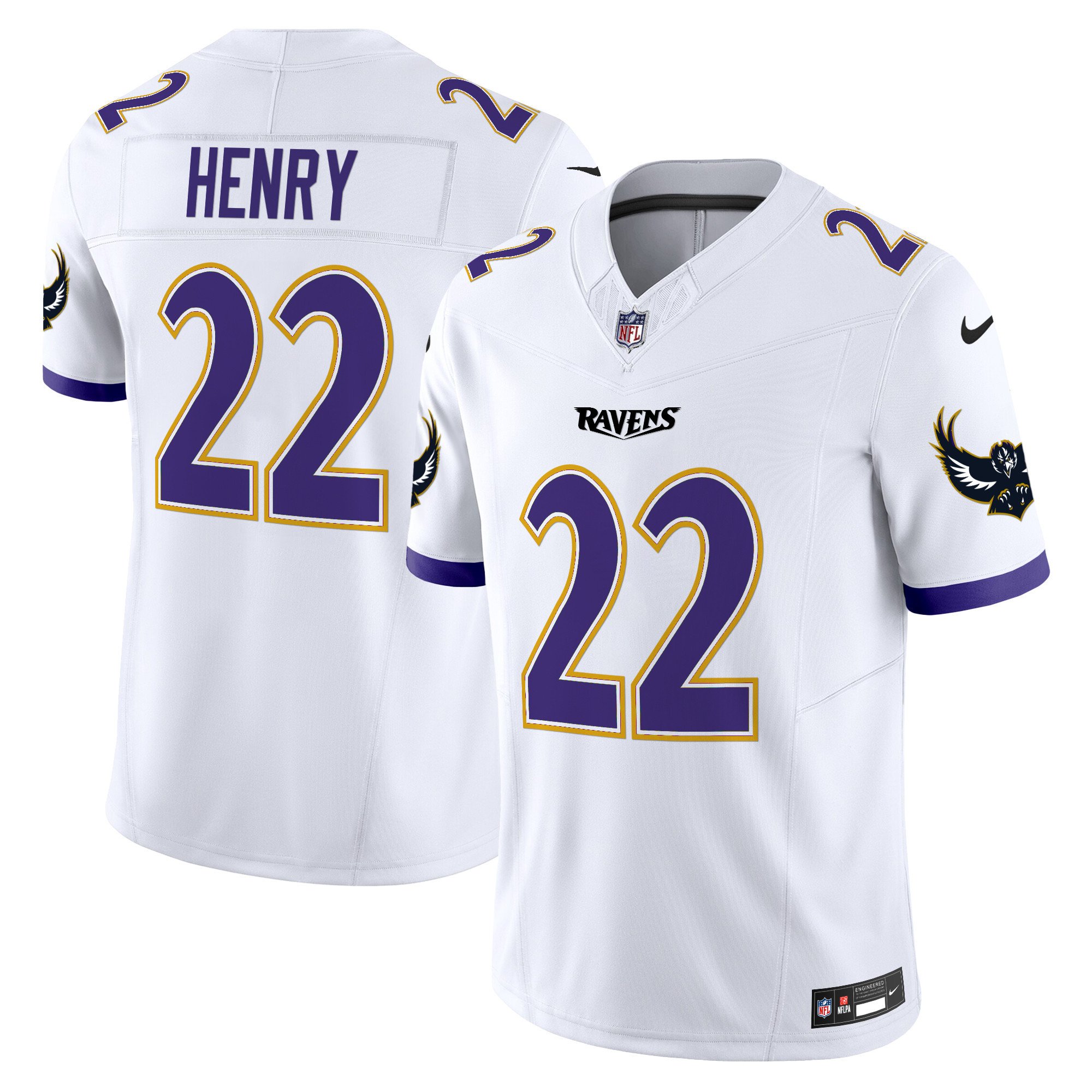 Men's Derrick Henry Baltimore Ravens Special Vapor Limited White Jersey - All Stitched