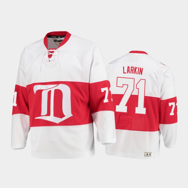 Men's Detroit Red Wings Dylan Larkin #71 Heritage White Jersey