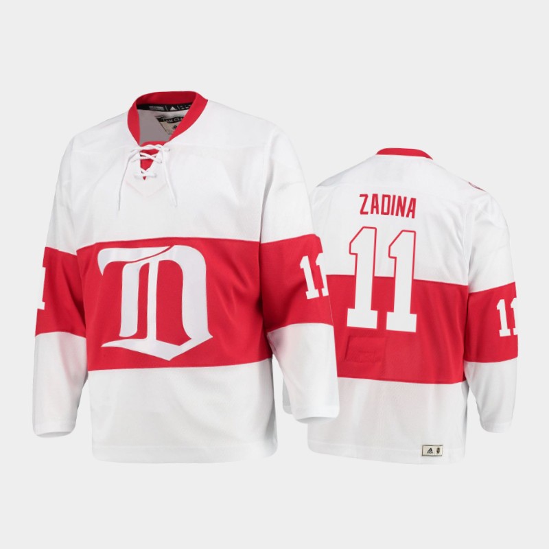 Men's Detroit Red Wings Filip Zadina #11 Heritage White Jersey