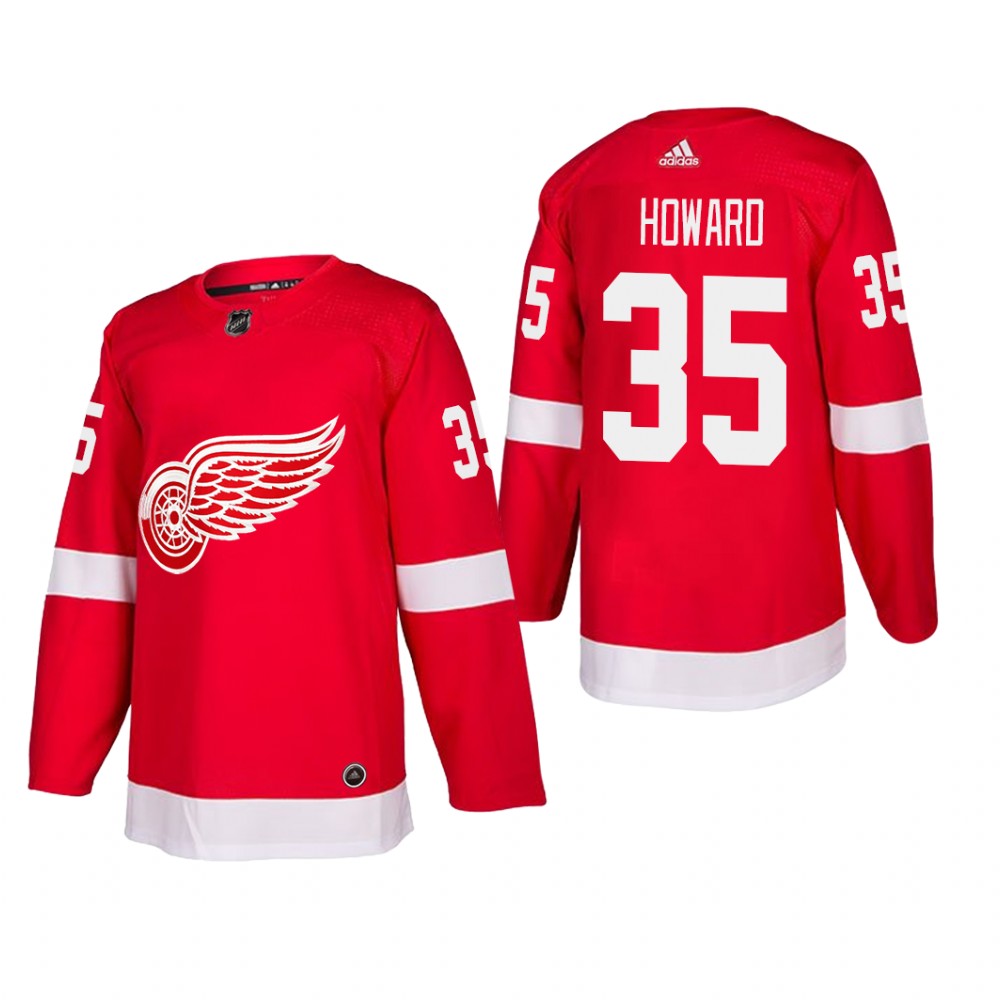 Men's Detroit Red Wings Jimmy Howard #35 Home Red Player Cheap Jersey