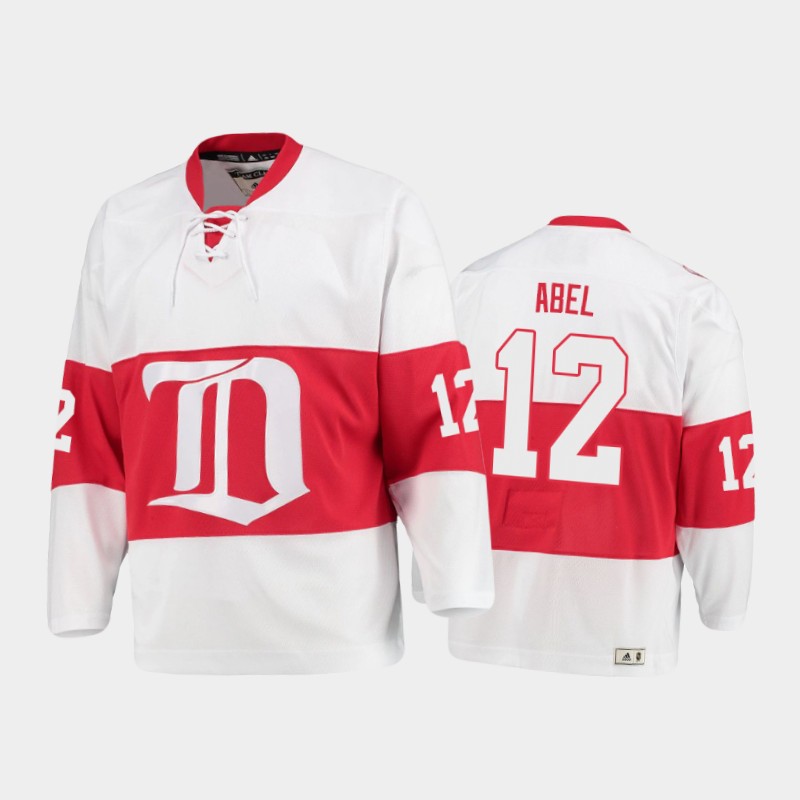 Men's Detroit Red Wings Sid Abel #12 Heritage White Jersey