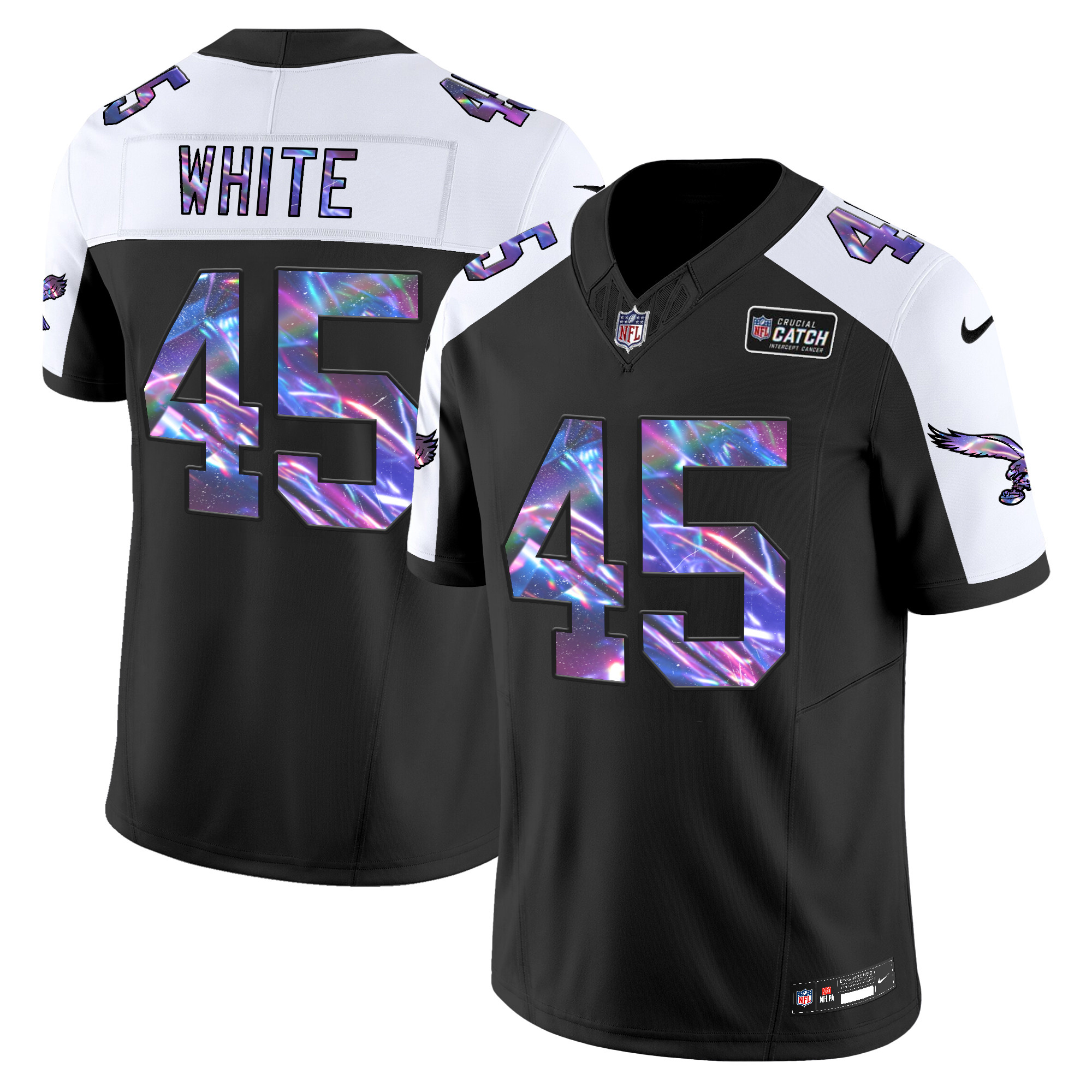 Men's Devin White Philadelphia Eagles 2024 Crucial Catch Vapor Limited Black Alternate Jersey - All Stitched