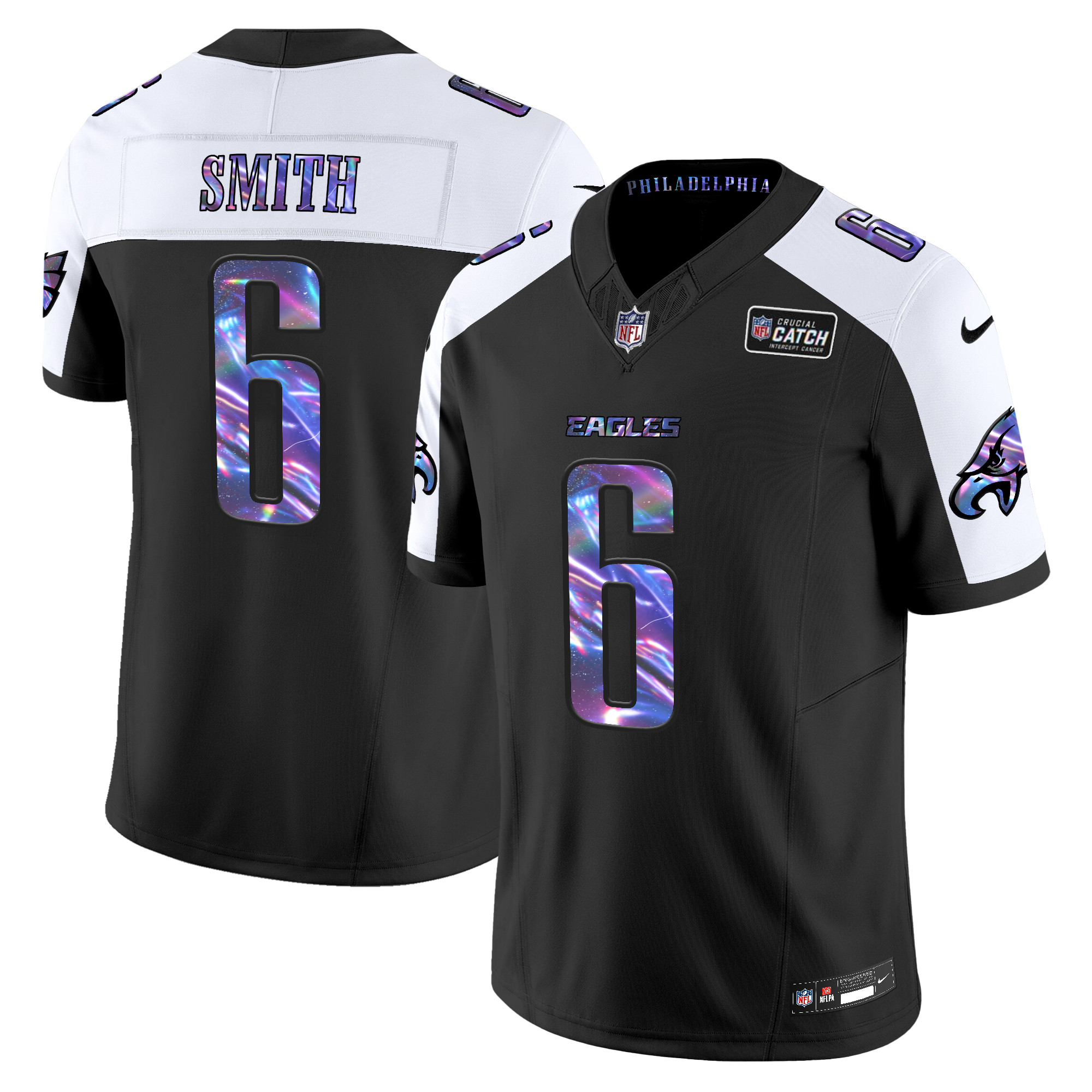 Men's DeVonta Smith Philadelphia Eagles 2024 Crucial Catch Vapor Limited Black Alternate Jersey - All Stitched