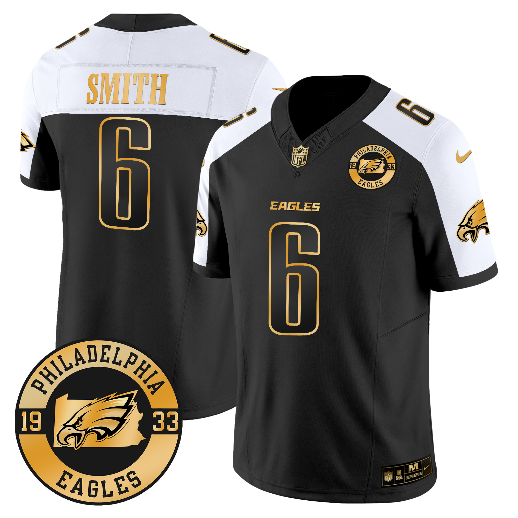 Men's DeVonta Smith Philadelphia Eagles 2024 Gold Vapor Limited Alternate Jersey - All Stitched