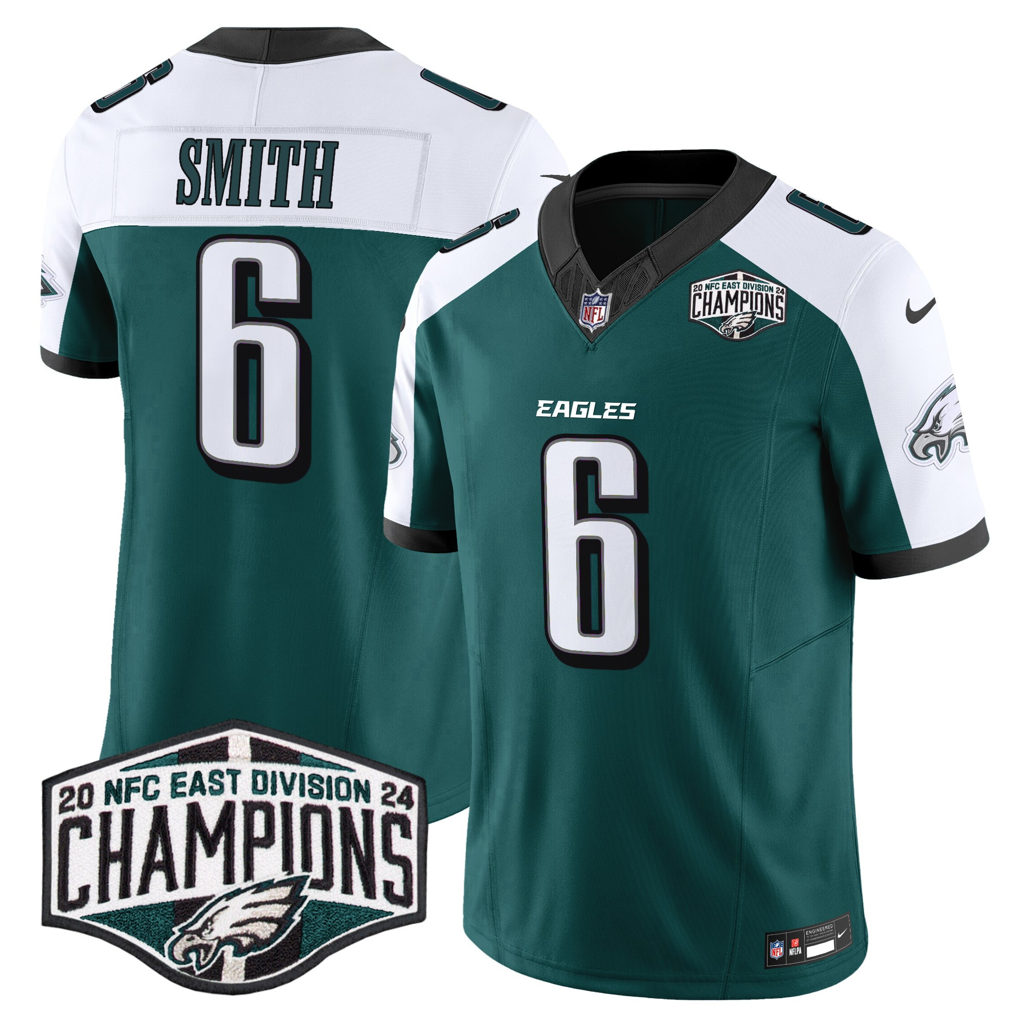 Men's DeVonta Smith Philadelphia Eagles 2024 NFC East Division Champions Vapor Limited Green Alternate Jersey - All Stitched
