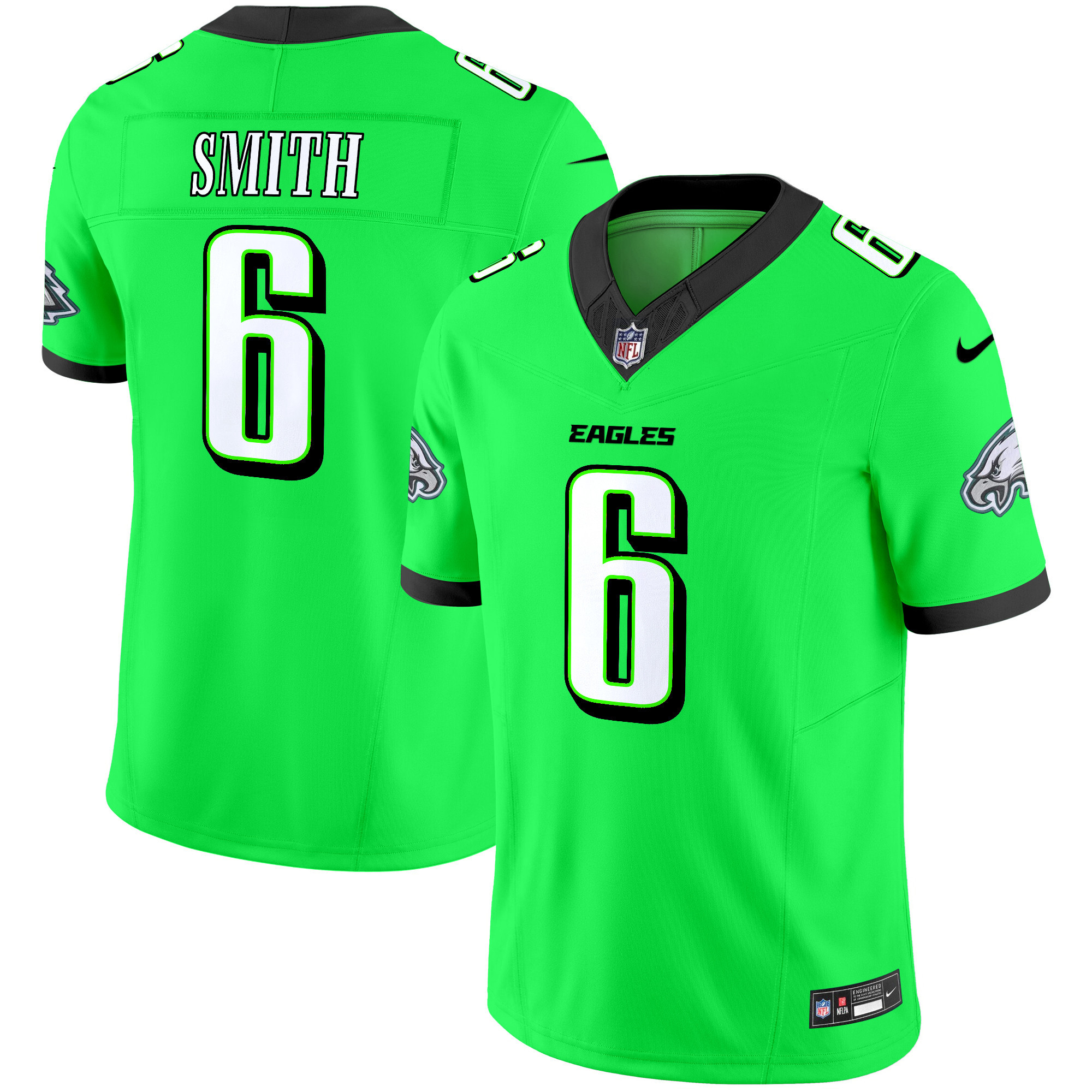 Men's DeVonta Smith Philadelphia Eagles 2024 Practice Vapor Limited Green Neon Jersey - All Stitched