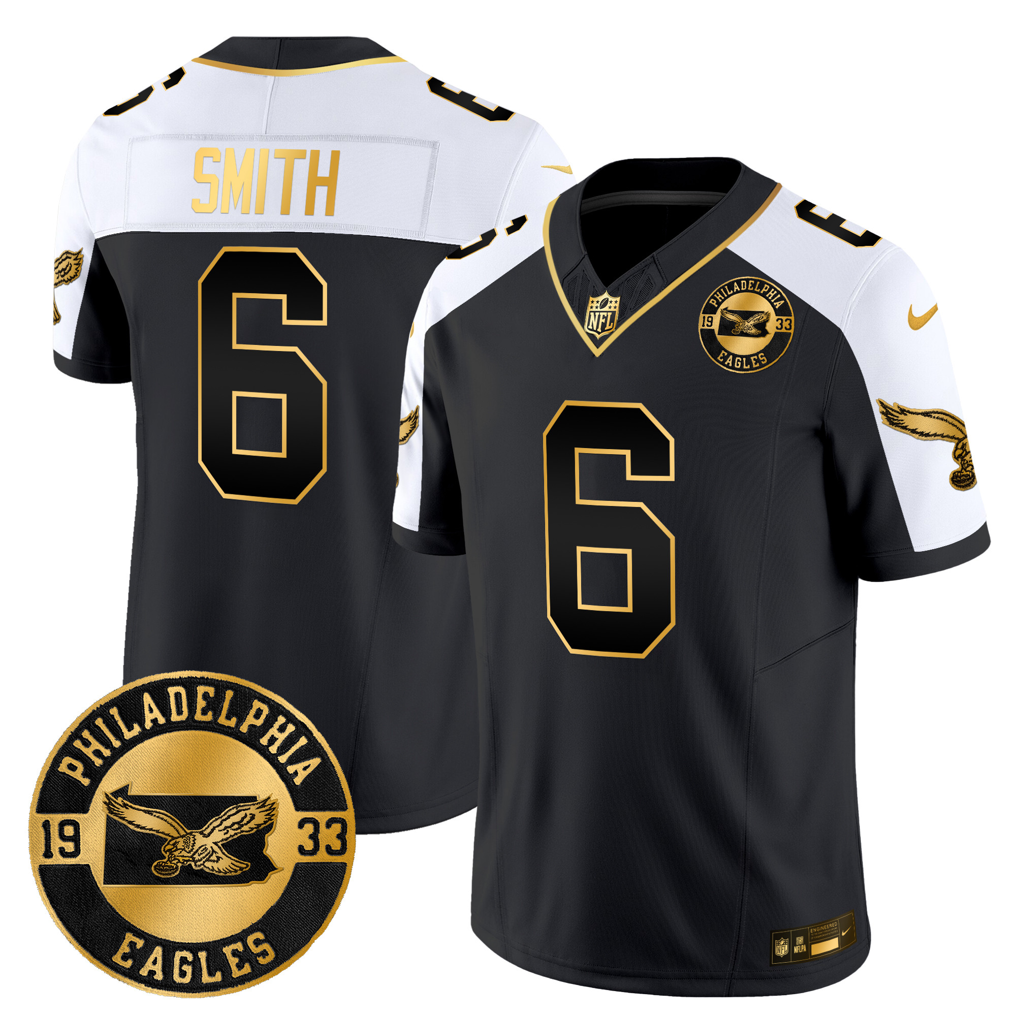 Men's DeVonta Smith Philadelphia Eagles 2024 Throwback Gold Vapor Limited Alternate Jersey - All Stitched