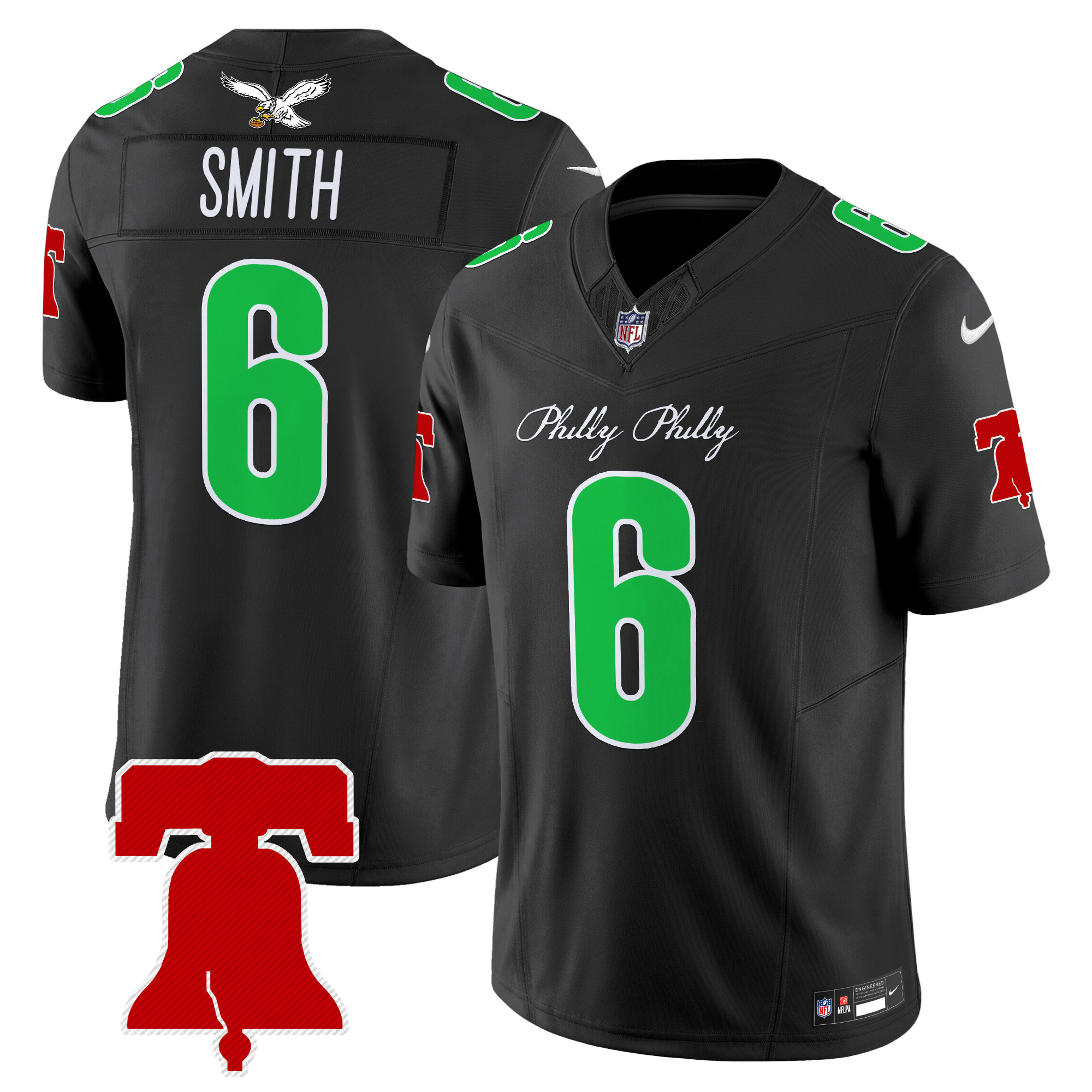 Men's DeVonta Smith Philadelphia Eagles Philly Phanatic Style Vapor Limited Black Jersey - All Stitched